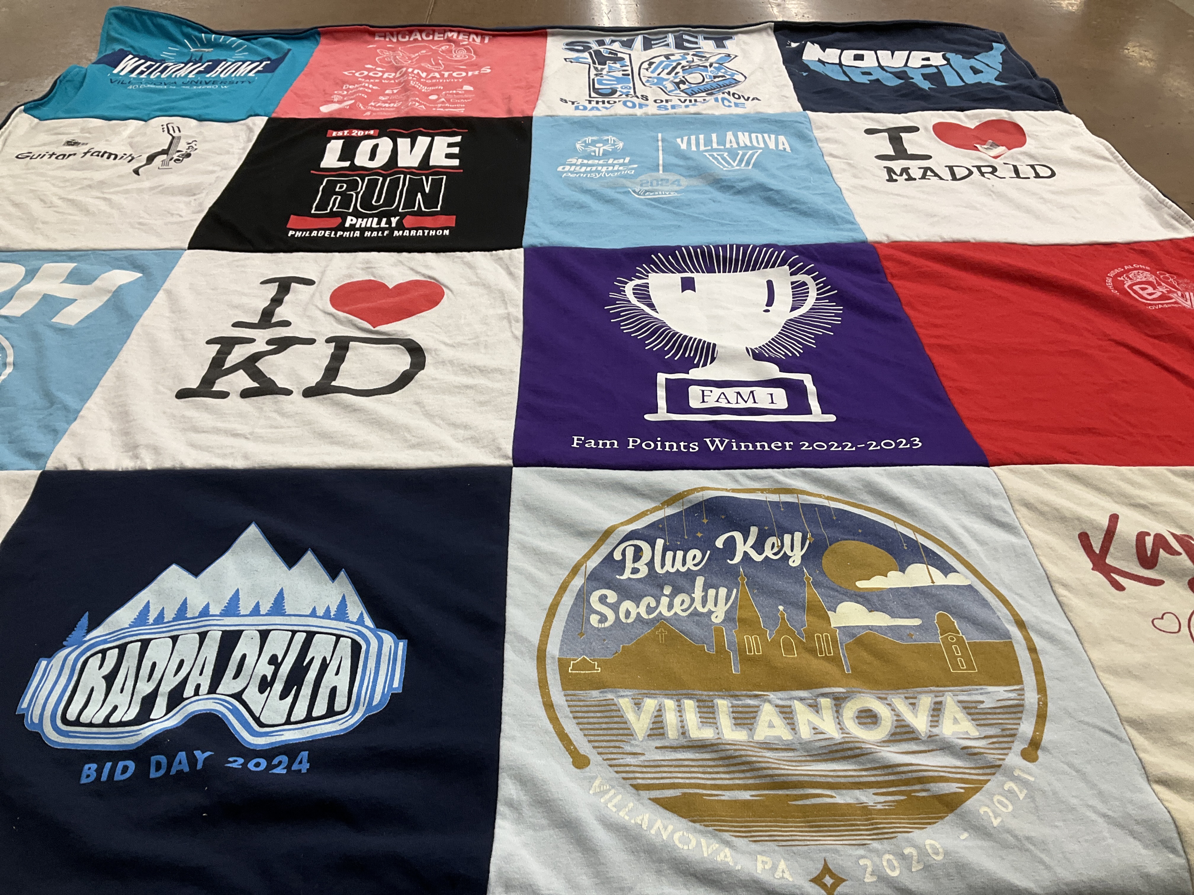 T-shirt quilt from villanova university by Emily from NJ