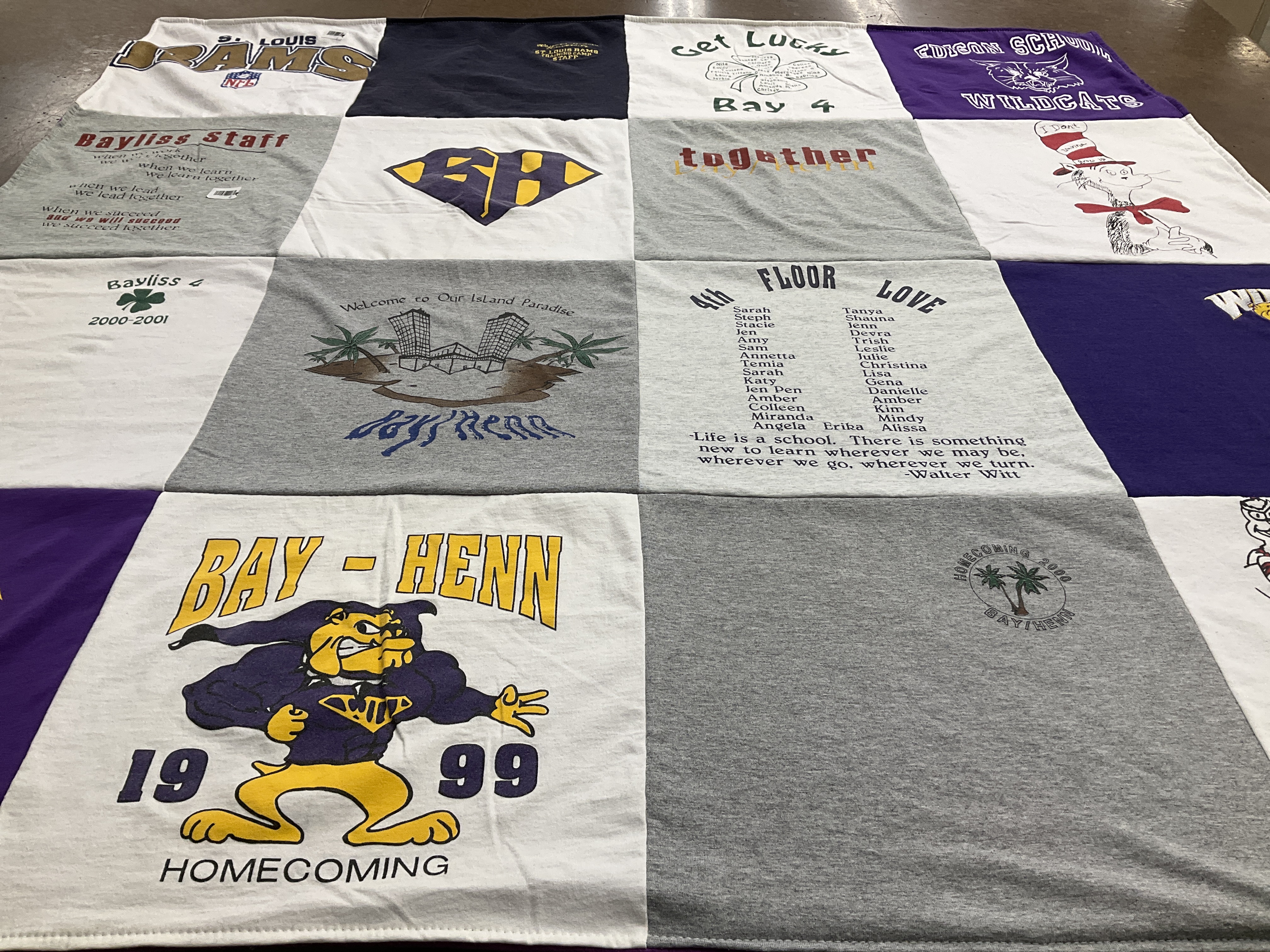 T-shirt quilt featuring wildcats by Sarah from IL