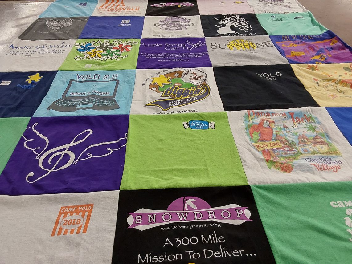T-shirt quilt featuring sunshine kids baseball team by Billy from TX
