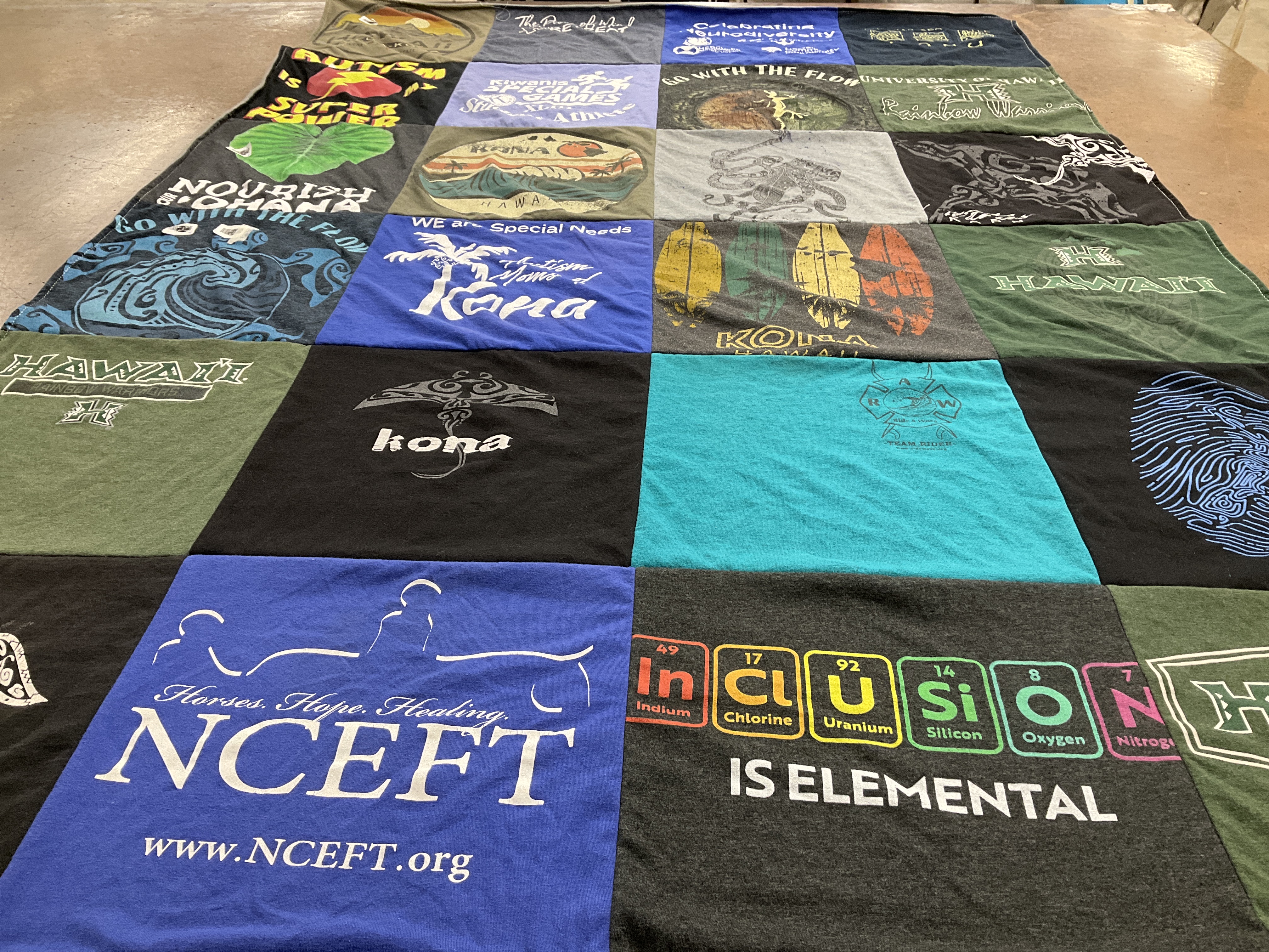 T-shirt quilt from university of hawaii by Lara from CA