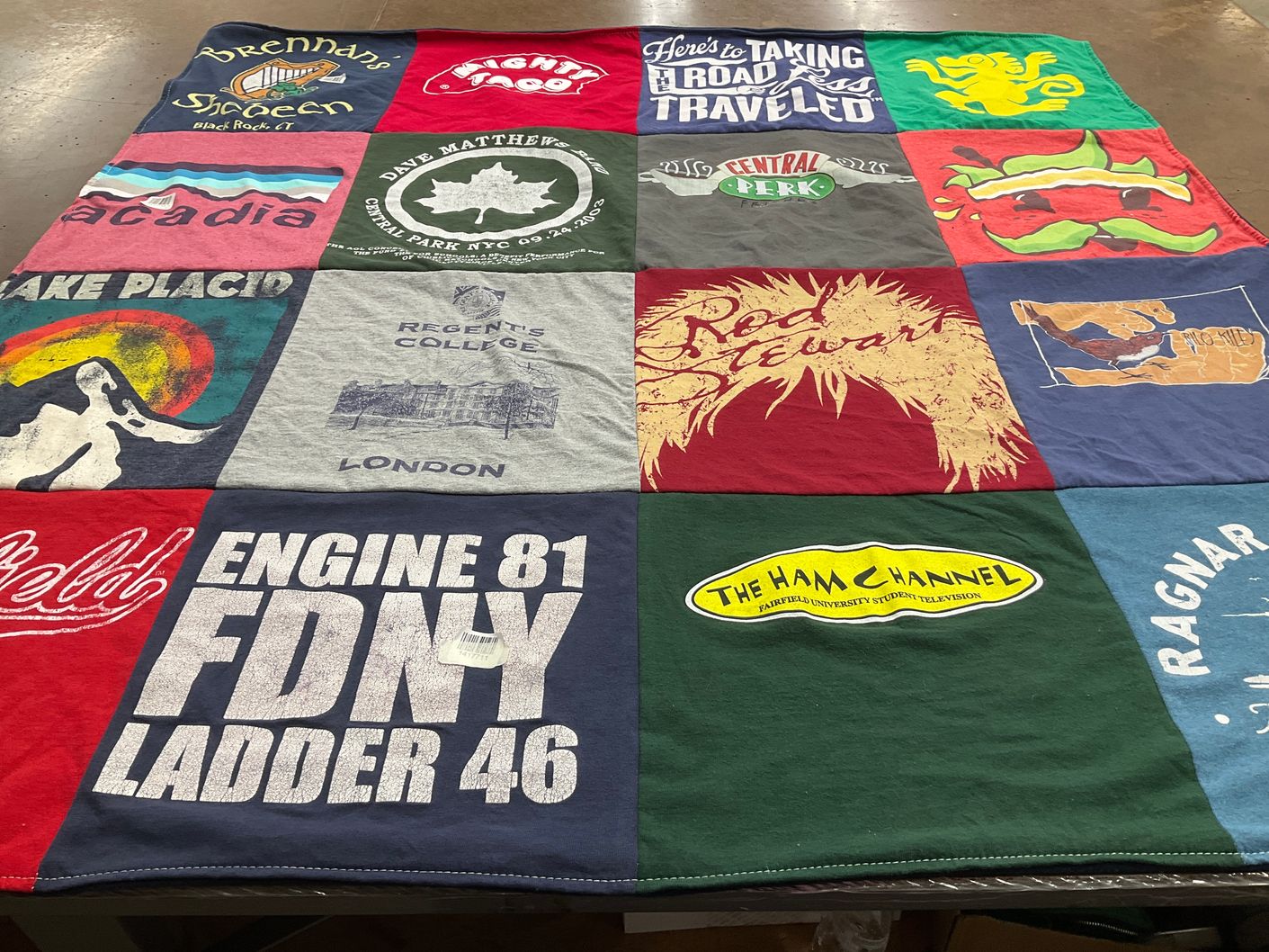 T-shirt quilt from regents college, fairfield university by Kristen from CT