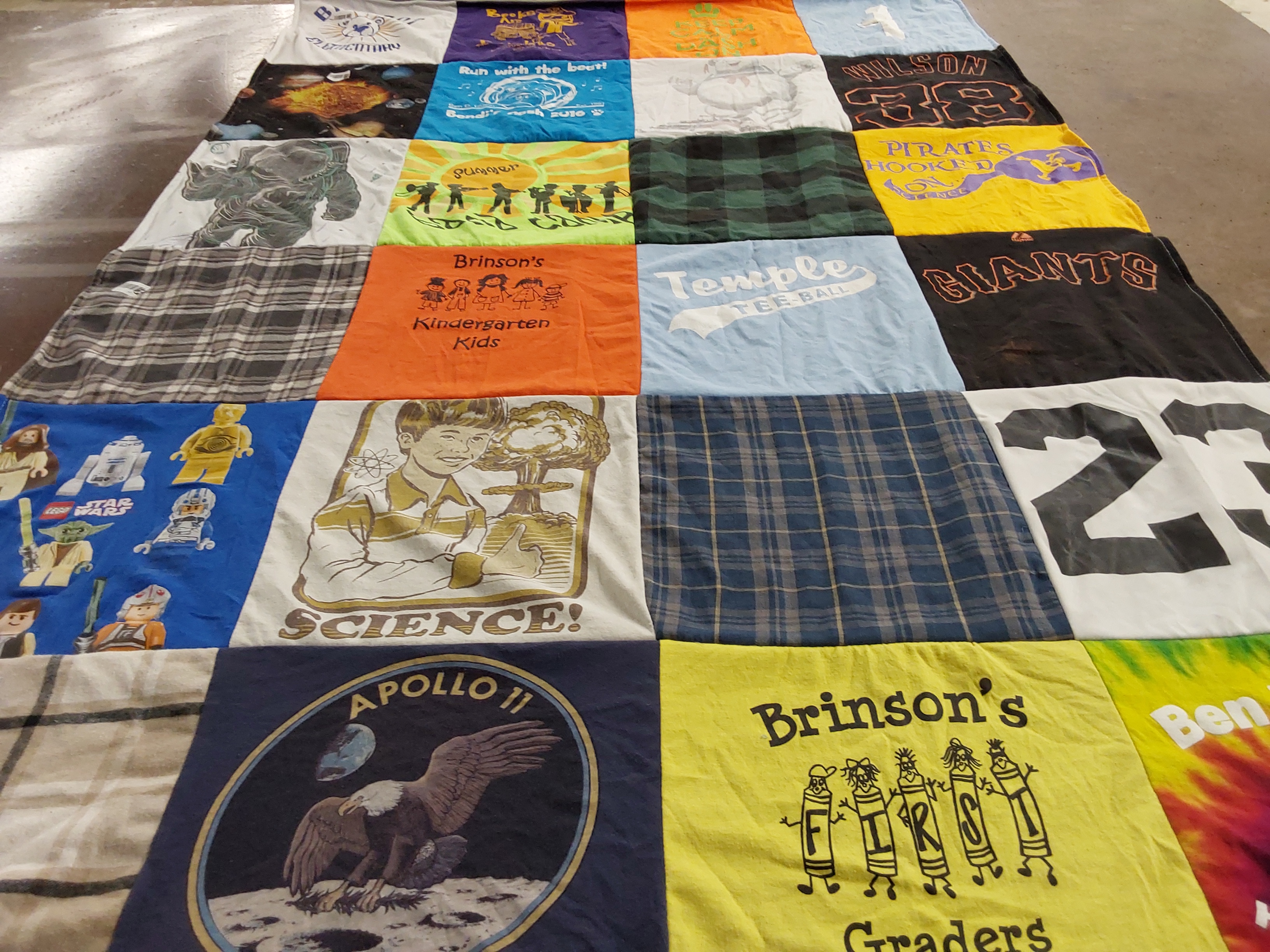 T-shirt quilt featuring giants by Christy from NC