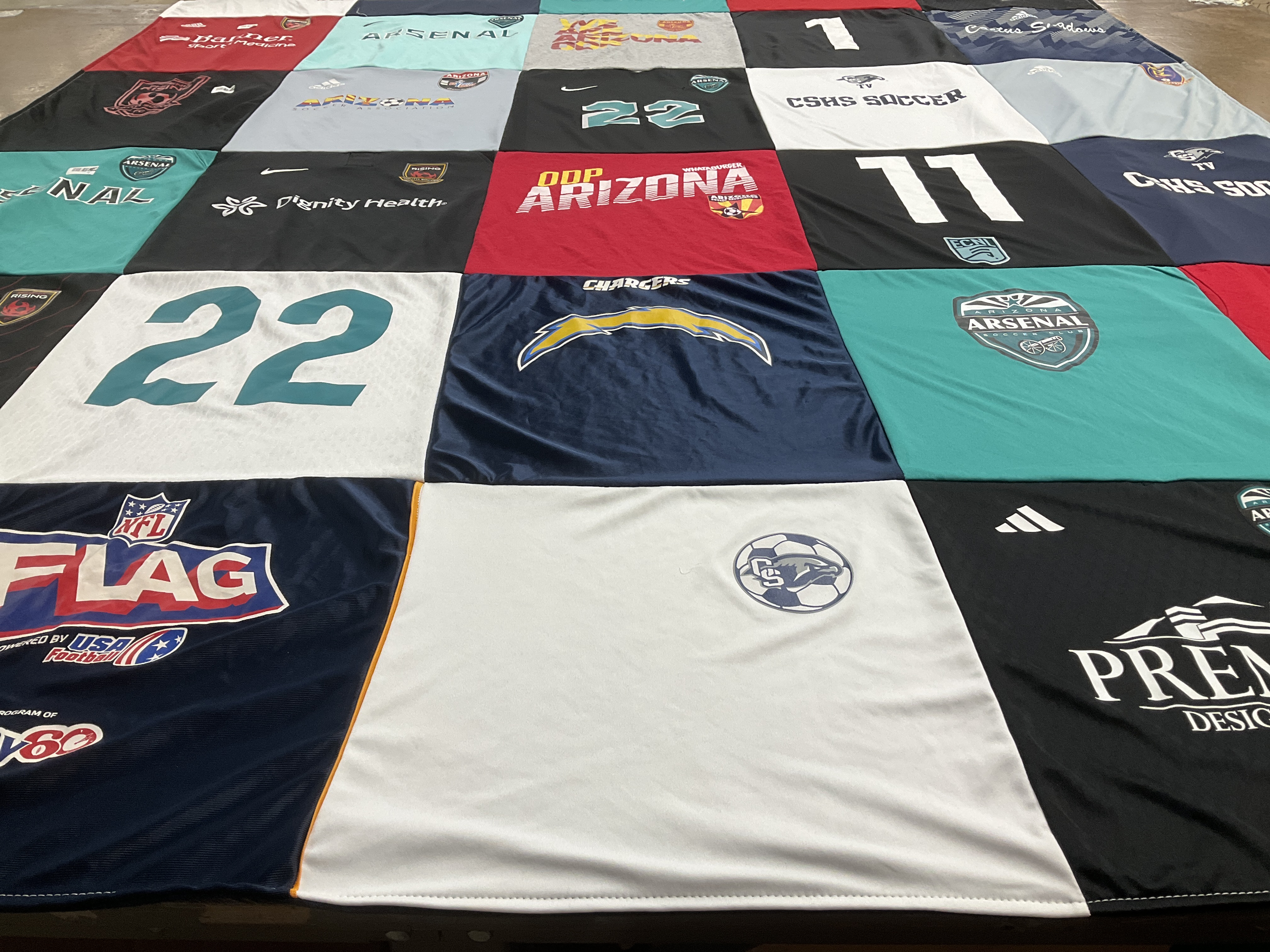 T-shirt quilt featuring arsenal, cactus shadows high school soccer by william from AZ
