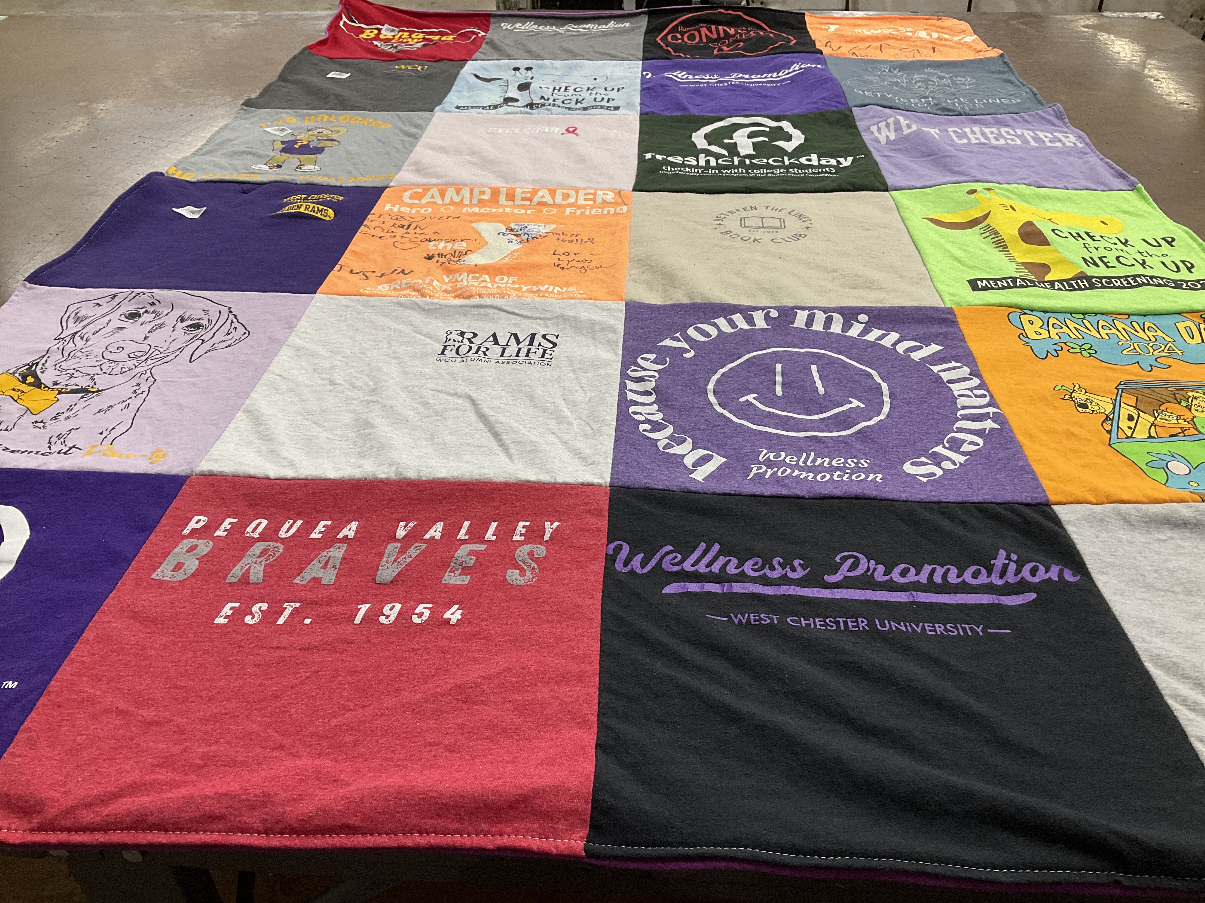 T-shirt quilt featuring pequea valley braves by Kailey from DE