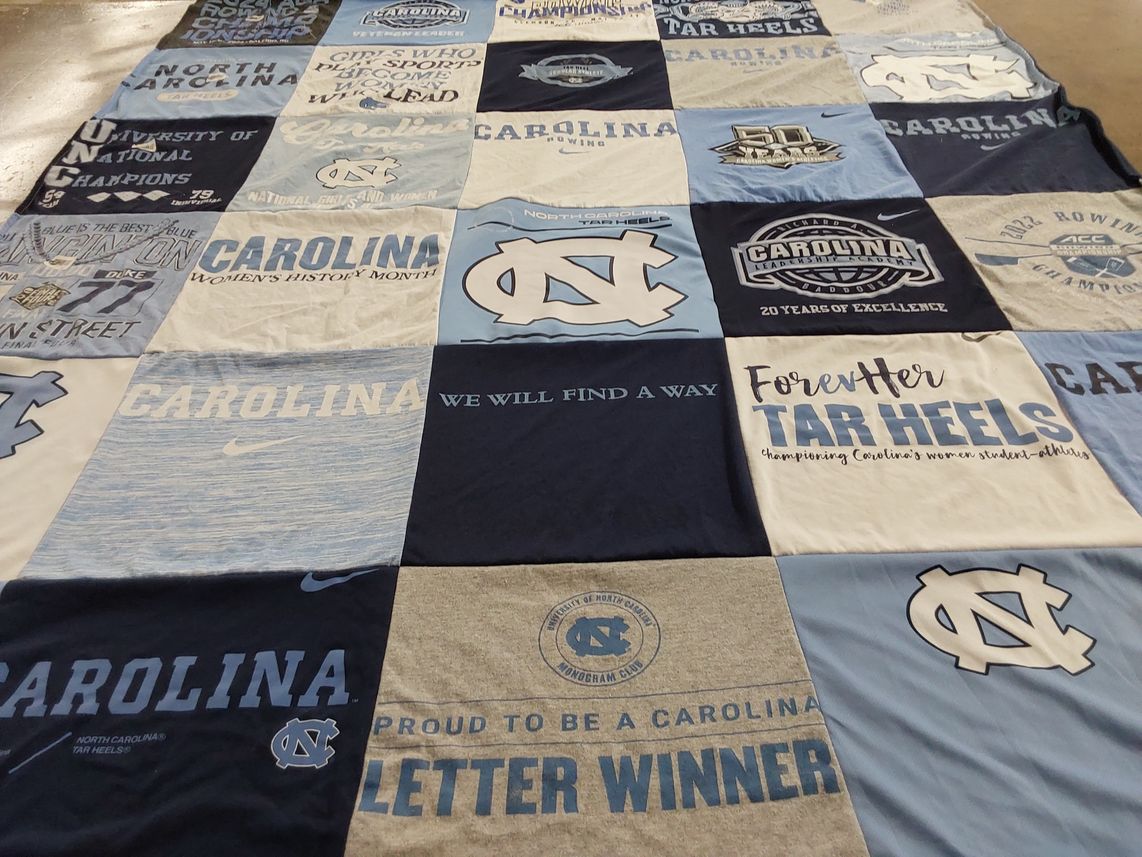 T-shirt quilt featuring university of north carolina tar heels by Judith from KY