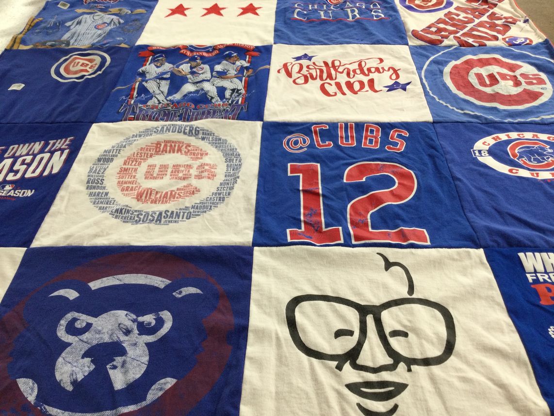 T-shirt quilt featuring chicago cubs by Nick from CO