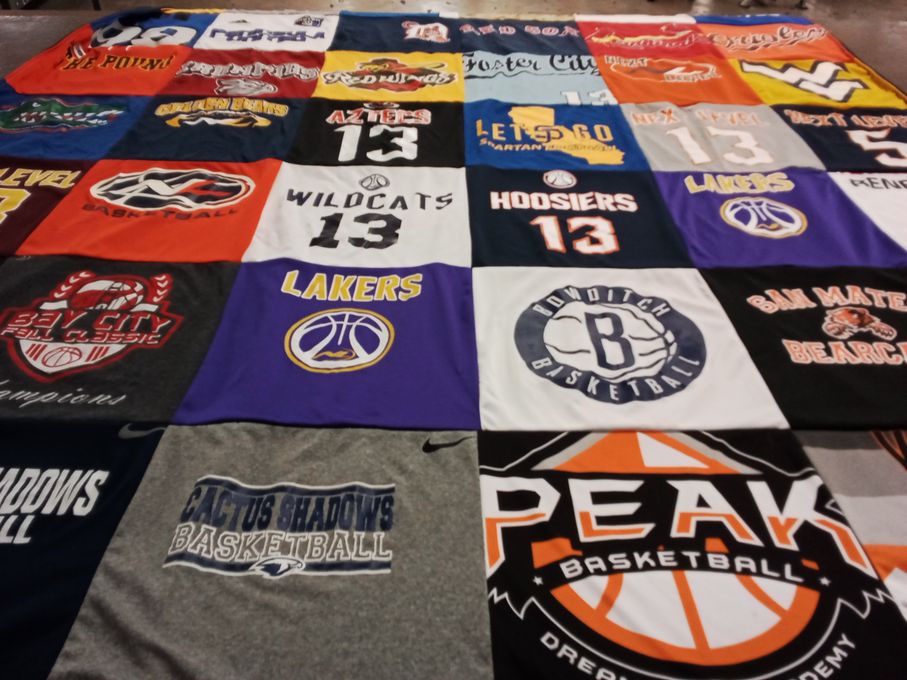 T-shirt quilt featuring lakers, wildcats by Jill from AZ