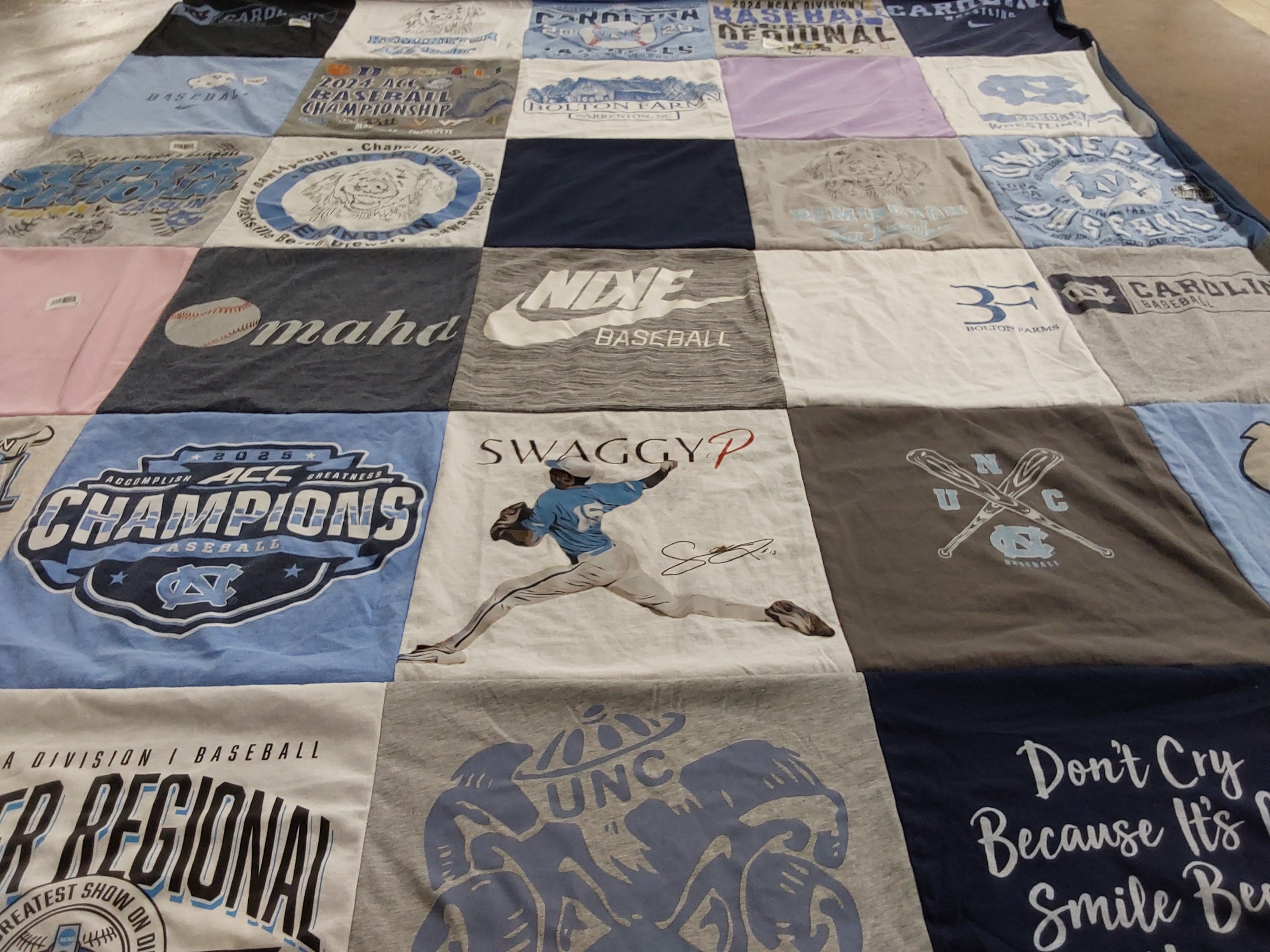 T-shirt quilt featuring unc baseball by Terri from NC
