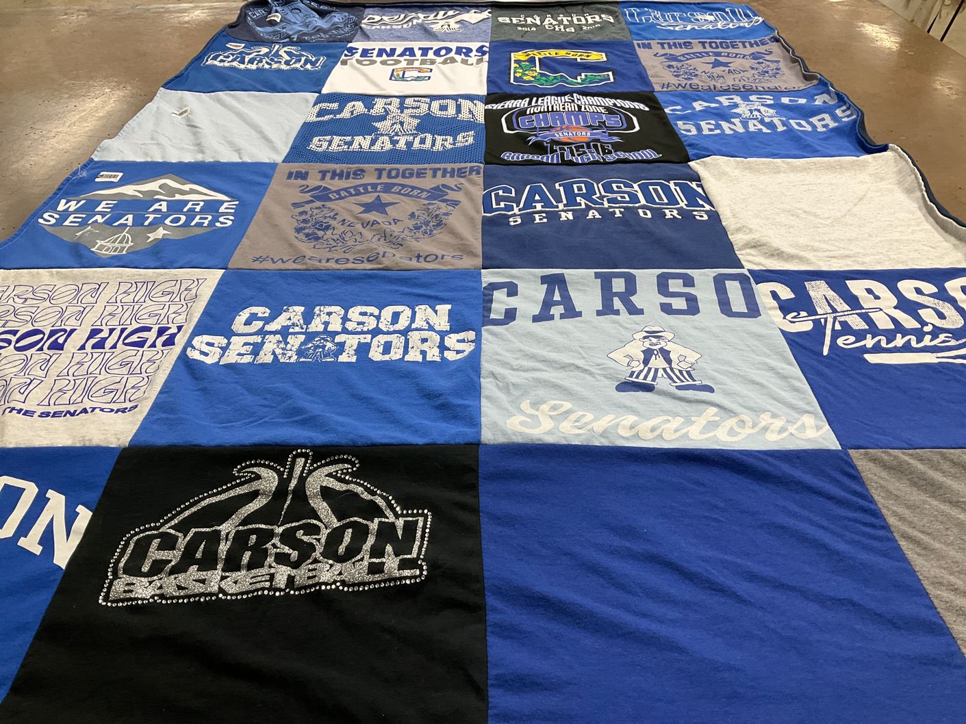 T-shirt quilt featuring carson basketball team by Angila from NV