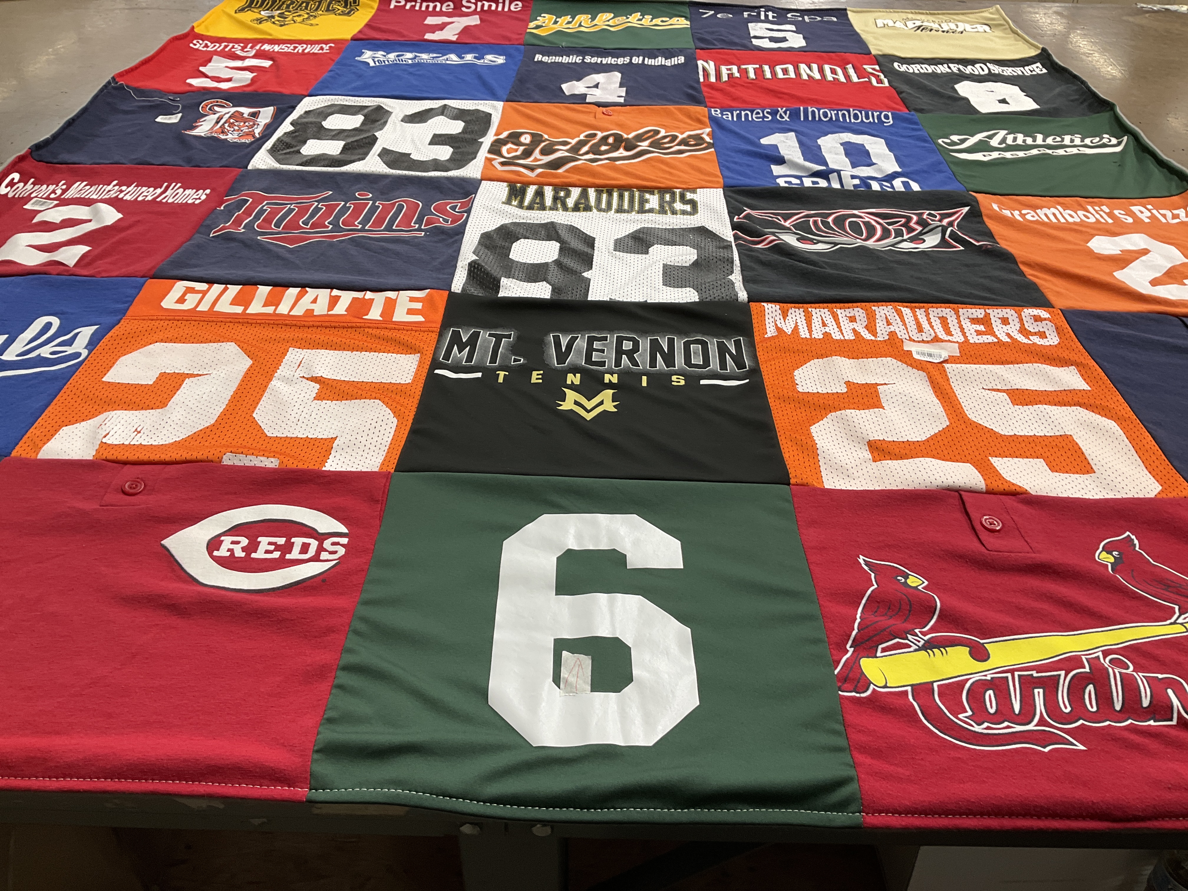 T-shirt quilt featuring marauders, twins by Carrol from IN
