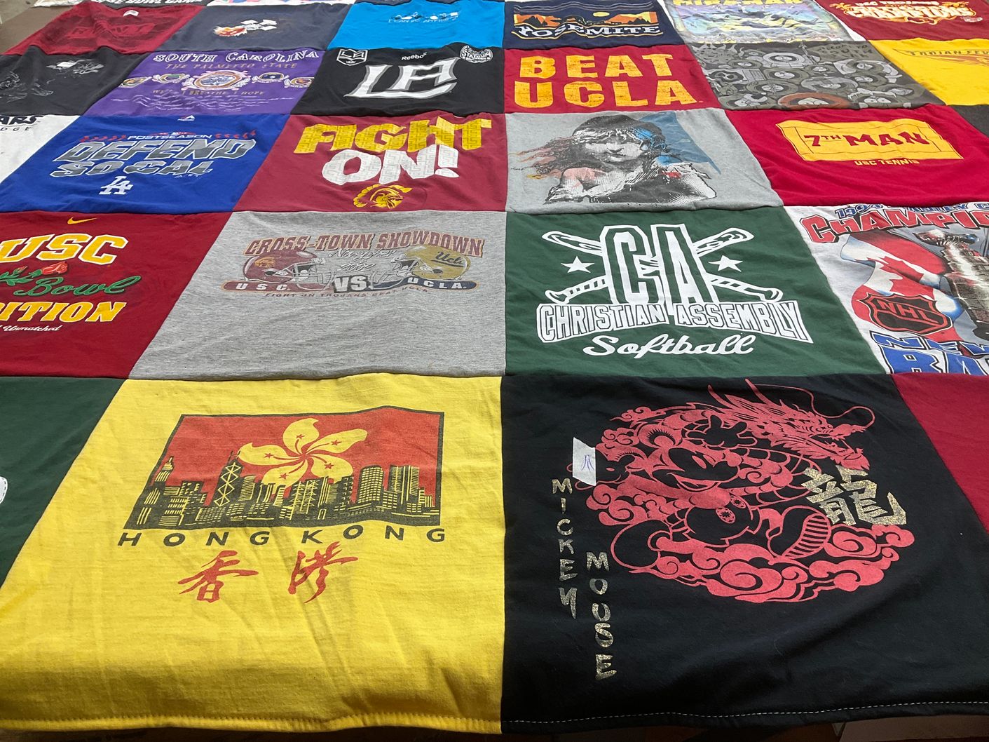 T-shirt quilt featuring usc football team by Kenny from CA