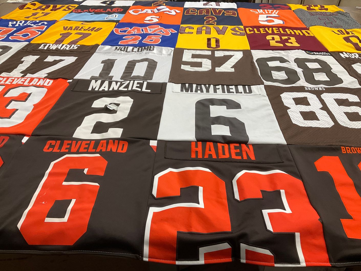 T-shirt quilt featuring cleveland browns, cleveland cavaliers by Mike from NC