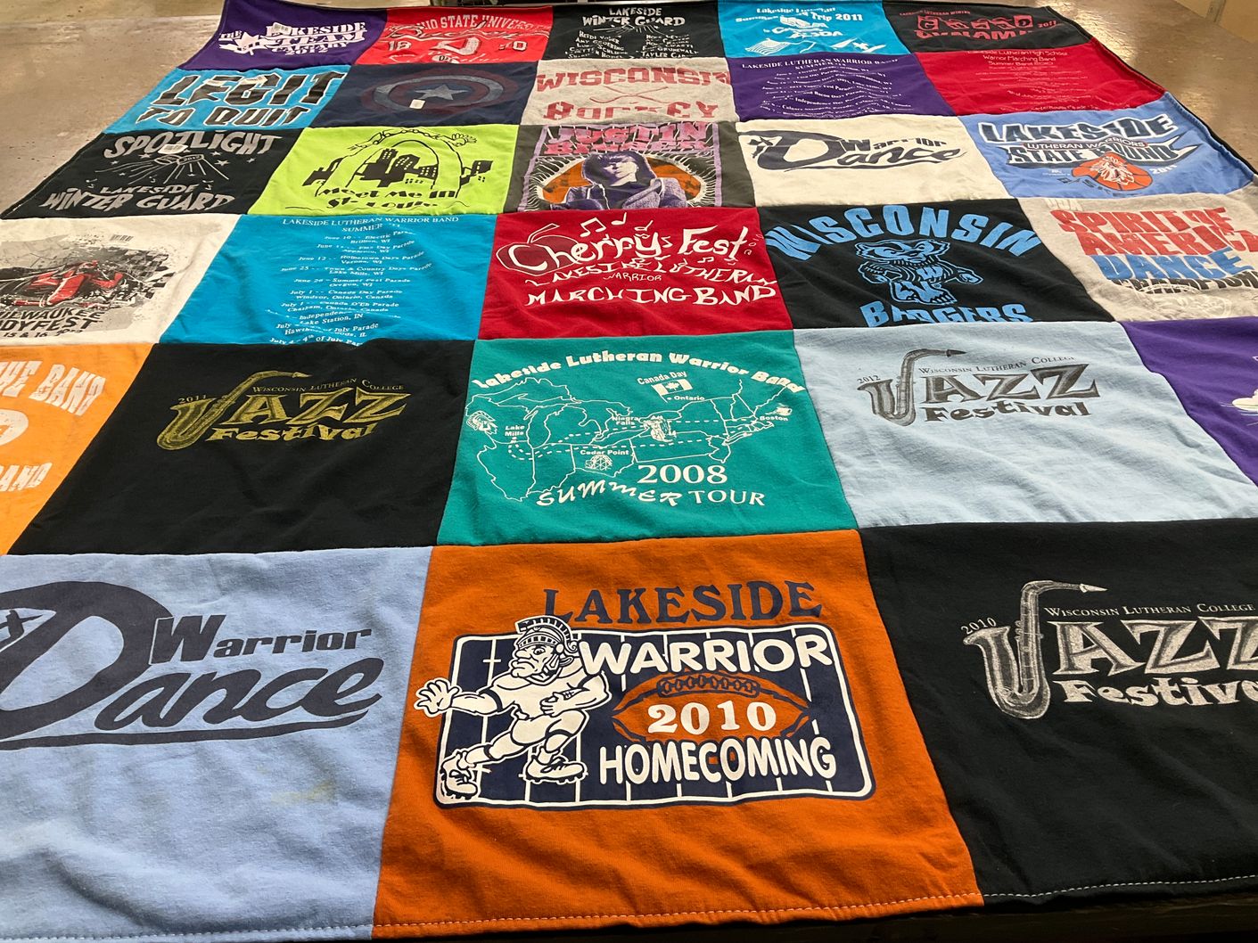 T-shirt quilt featuring lakeside warrior by Tim from WI