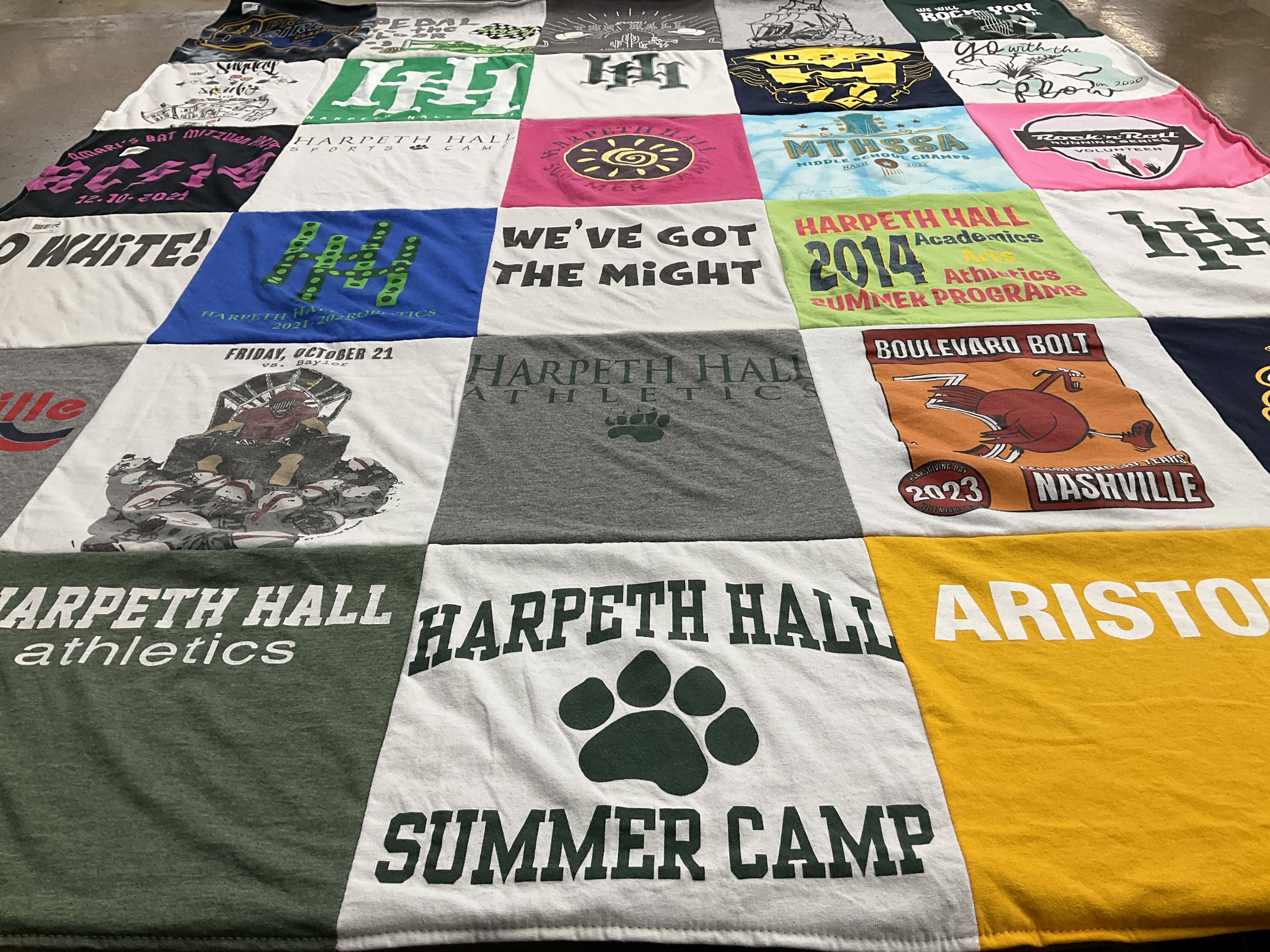 T-shirt quilt from harpeth hall school by Rachel from TN