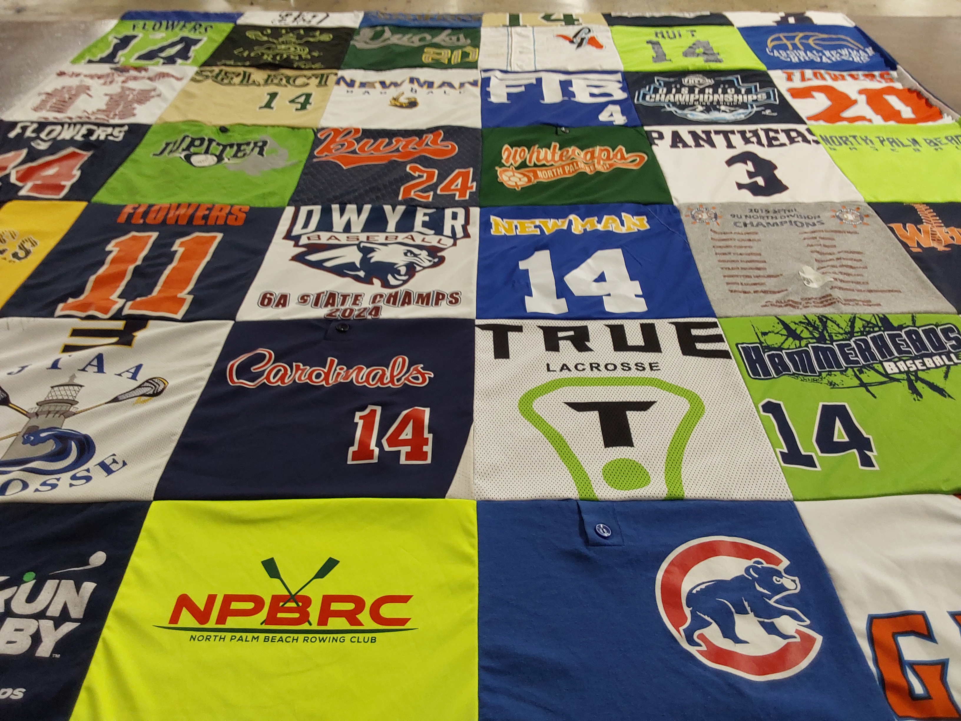 T-shirt quilt featuring north palm beach rowing club, dwyer high school baseball by Elicia from FL