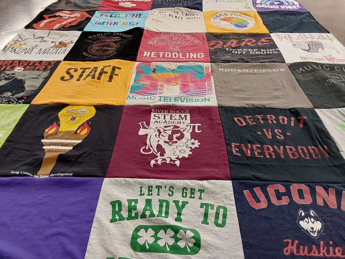 T-shirt quilt from university of connecticut by Lisa from MI
