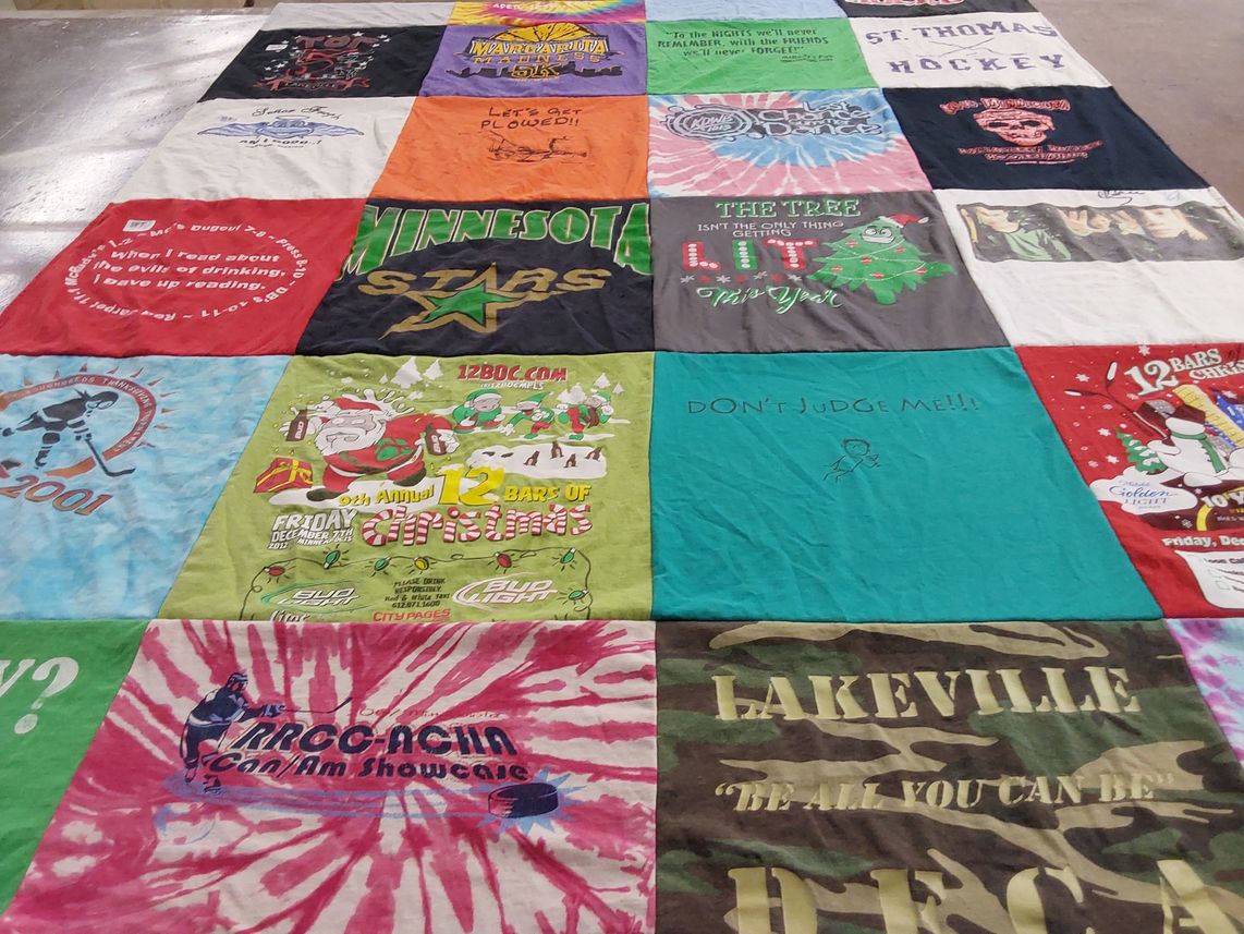 T-shirt quilt featuring minnesota stars hockey by Ashley from MN