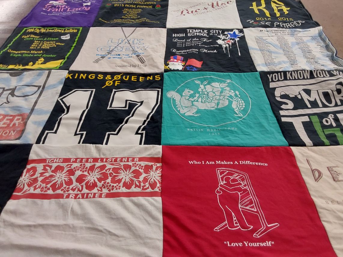 T-shirt quilt from temple city high school by Joey from CA