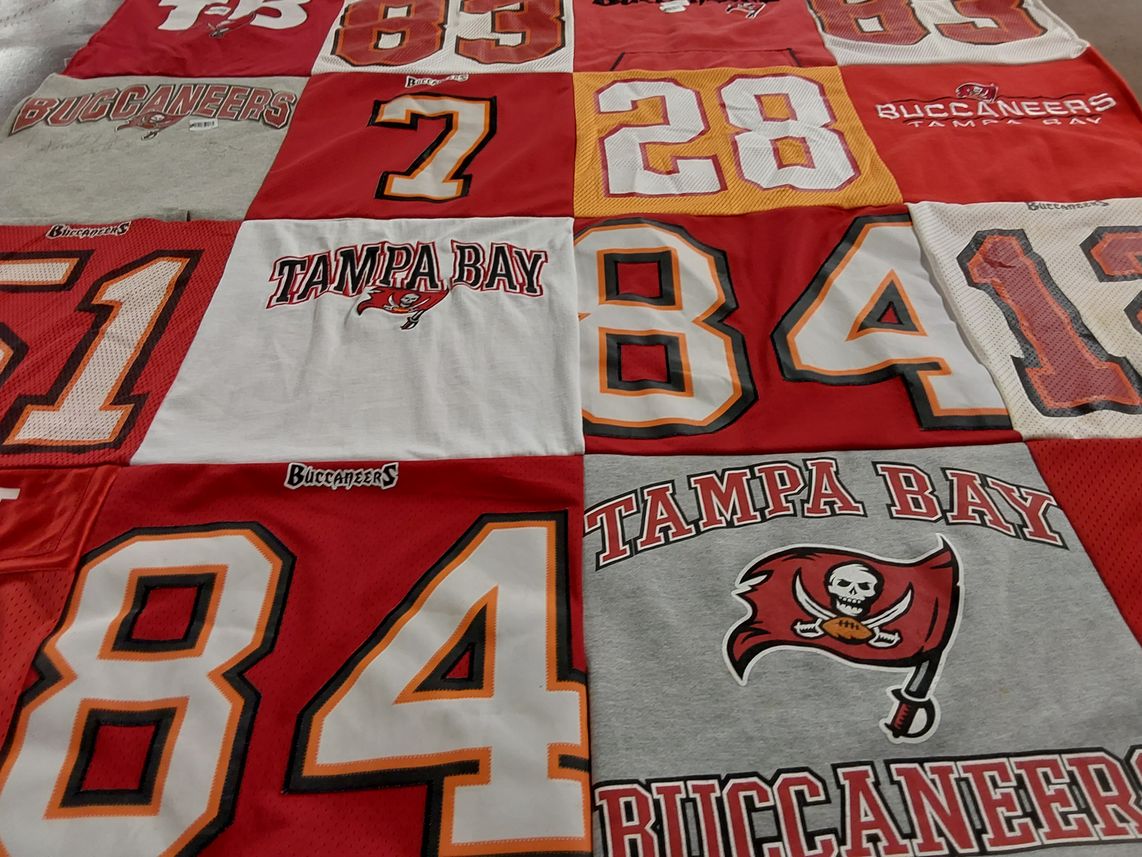 T-shirt quilt featuring tampa bay buccaneers by Bobby from FL