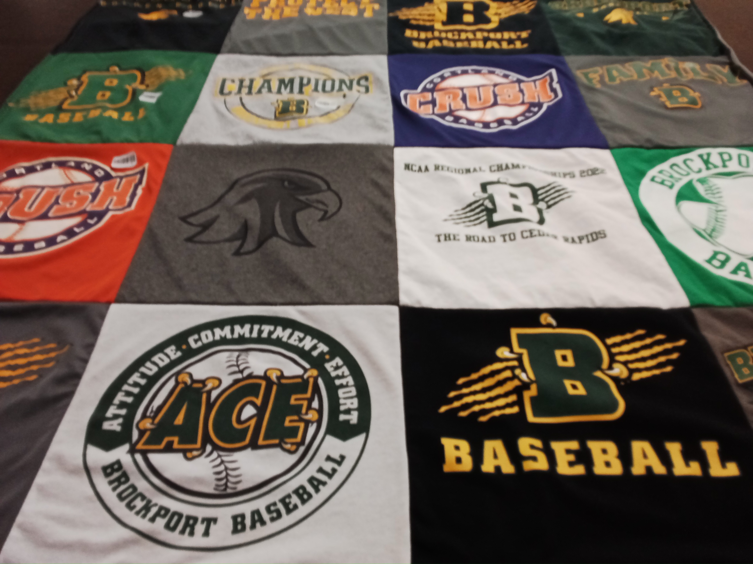 T-shirt quilt featuring brockport baseball by Allison from NY