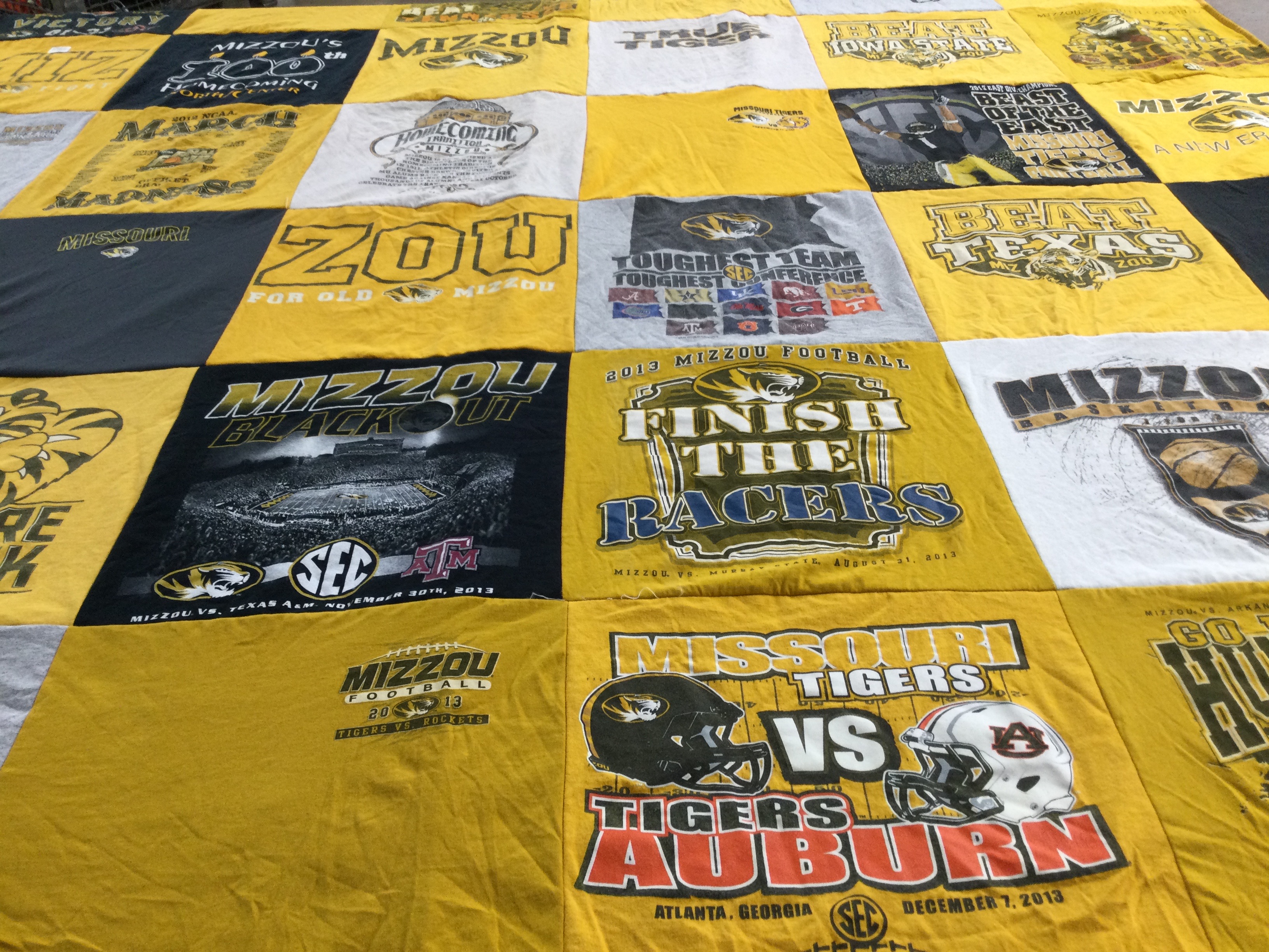 T-shirt quilt featuring missouri tigers football by Barb from NE
