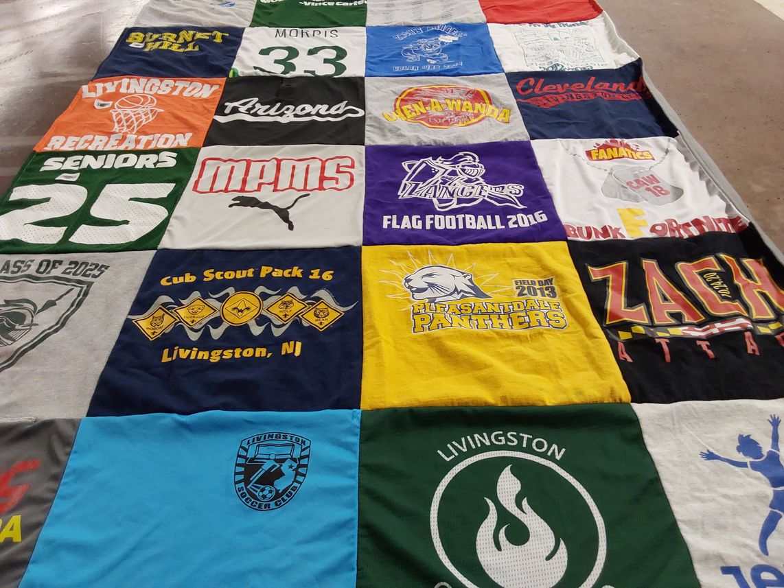T-shirt quilt featuring pleasantdale panthers by Samantha from NJ