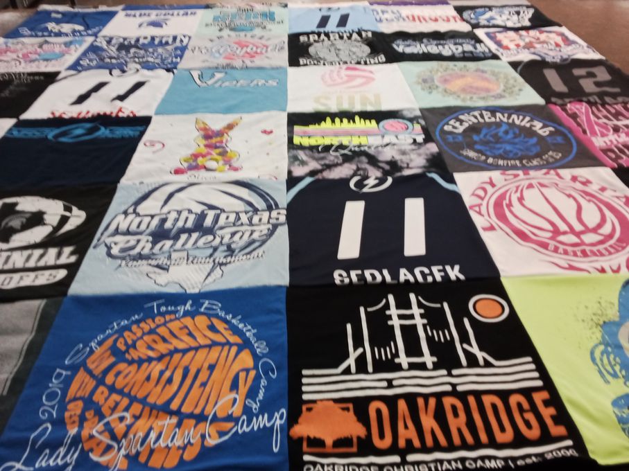 T-shirt quilt featuring lady spartan basketball team by Debbie from TX