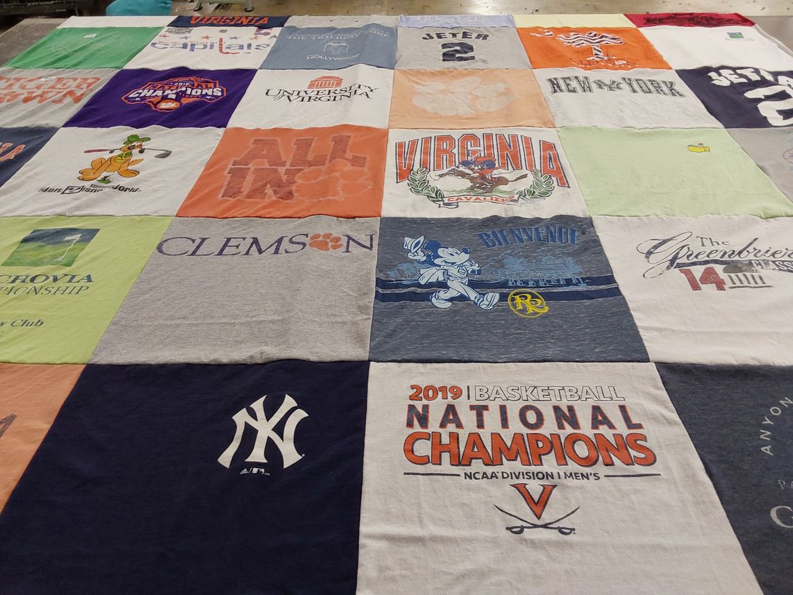 T-shirt quilt featuring new york yankees by Stephanie from VA