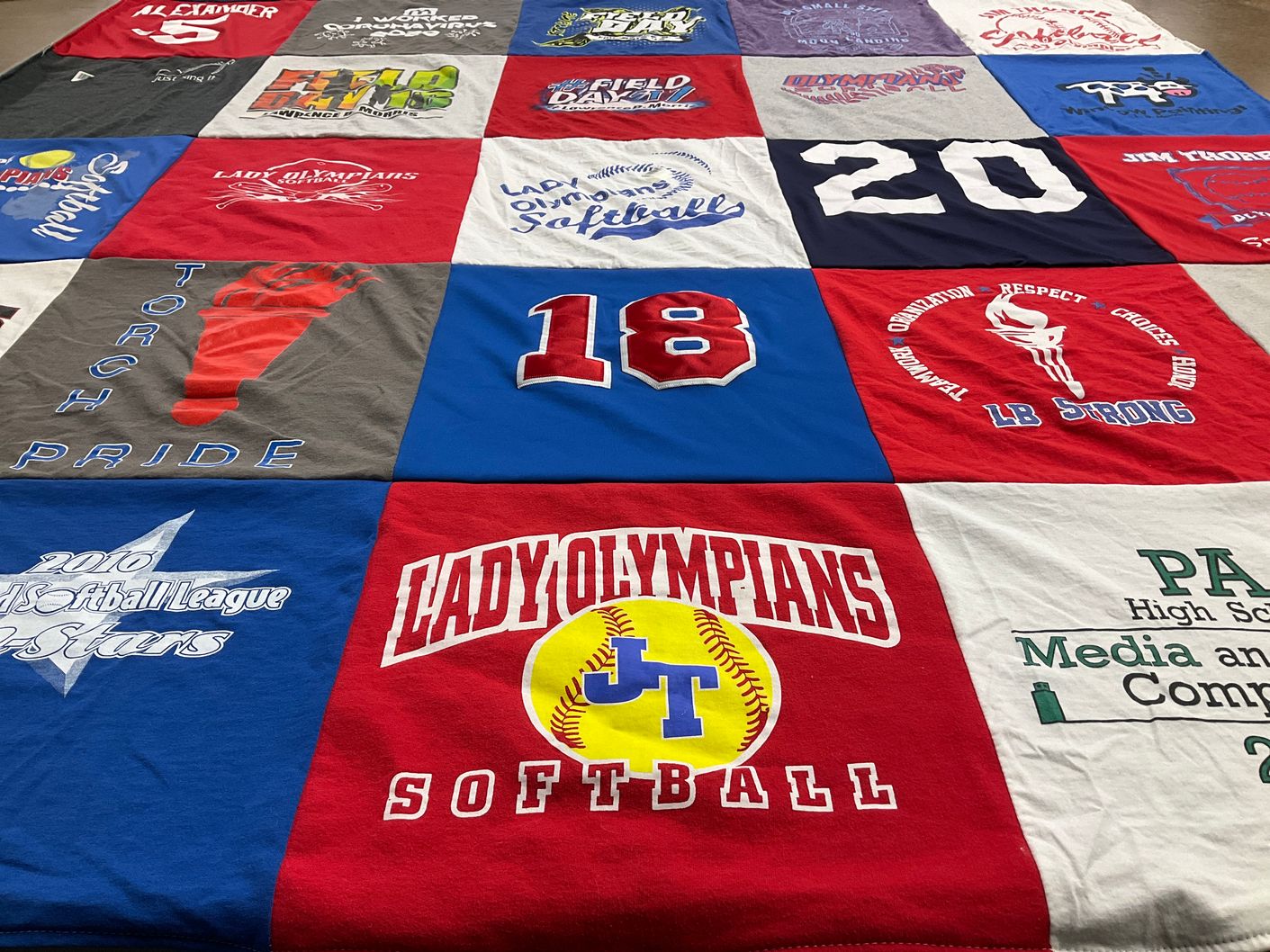 T-shirt quilt featuring lady olympians softball by Rachel from PA