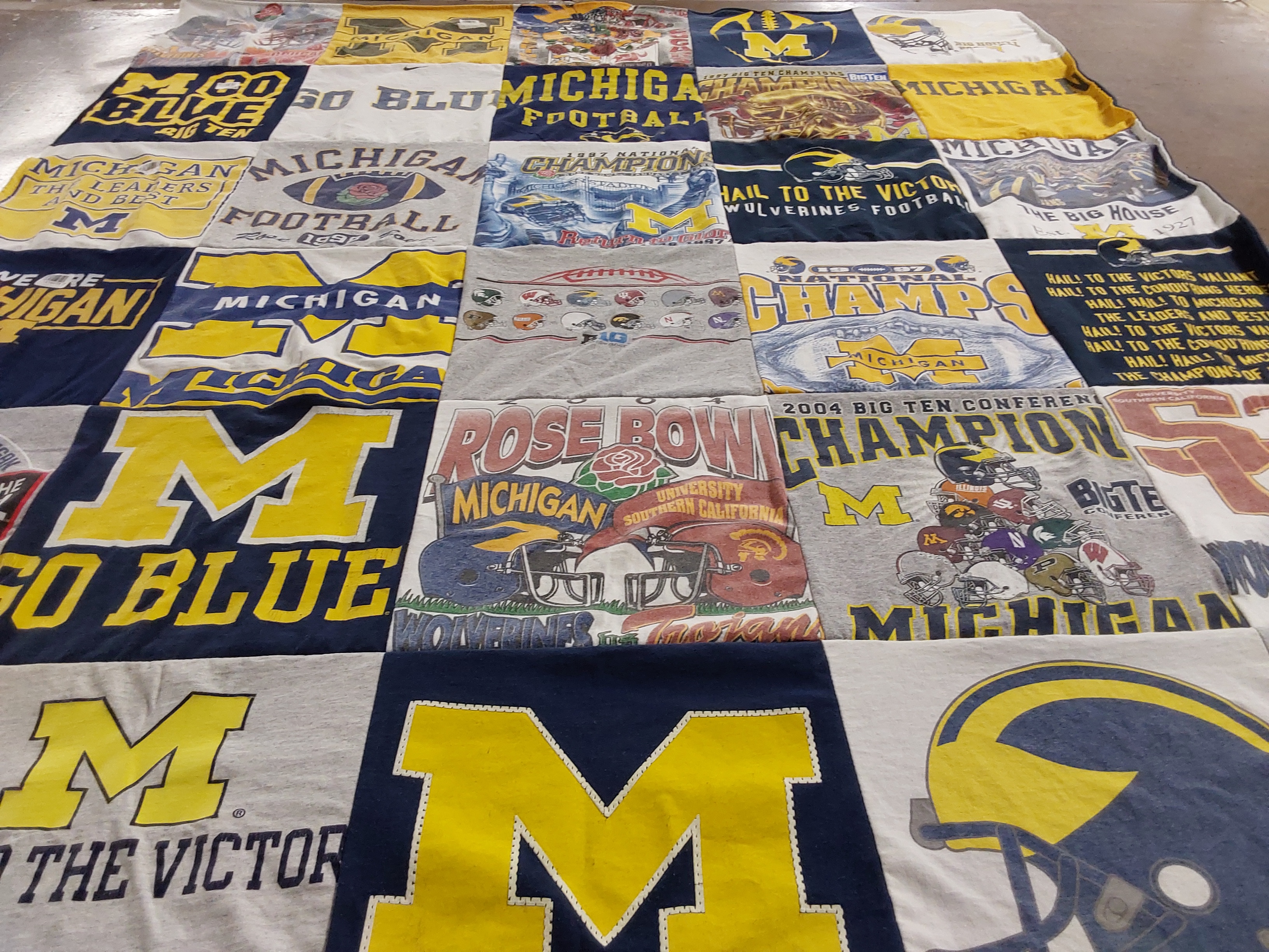 T-shirt quilt featuring michigan wolverines by Jeff from AZ
