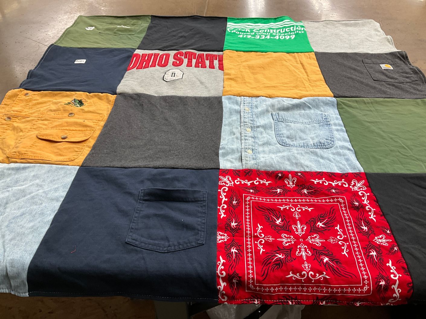 T-shirt quilt from ohio state university by Stephanie from OH