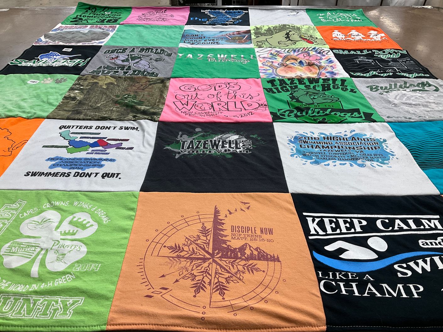 T-shirt quilt featuring bulldogs by Angela from VA