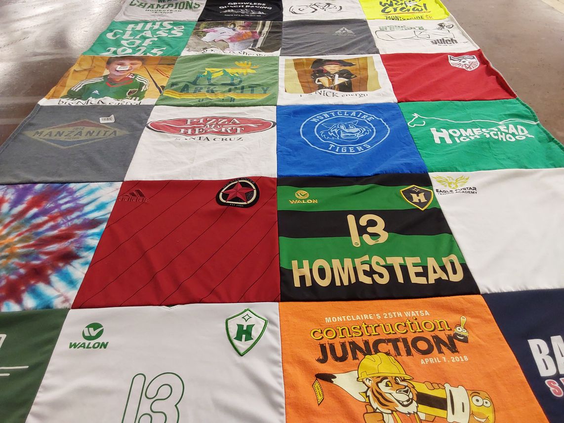 T-shirt quilt featuring montclair tigers by Kami from CA