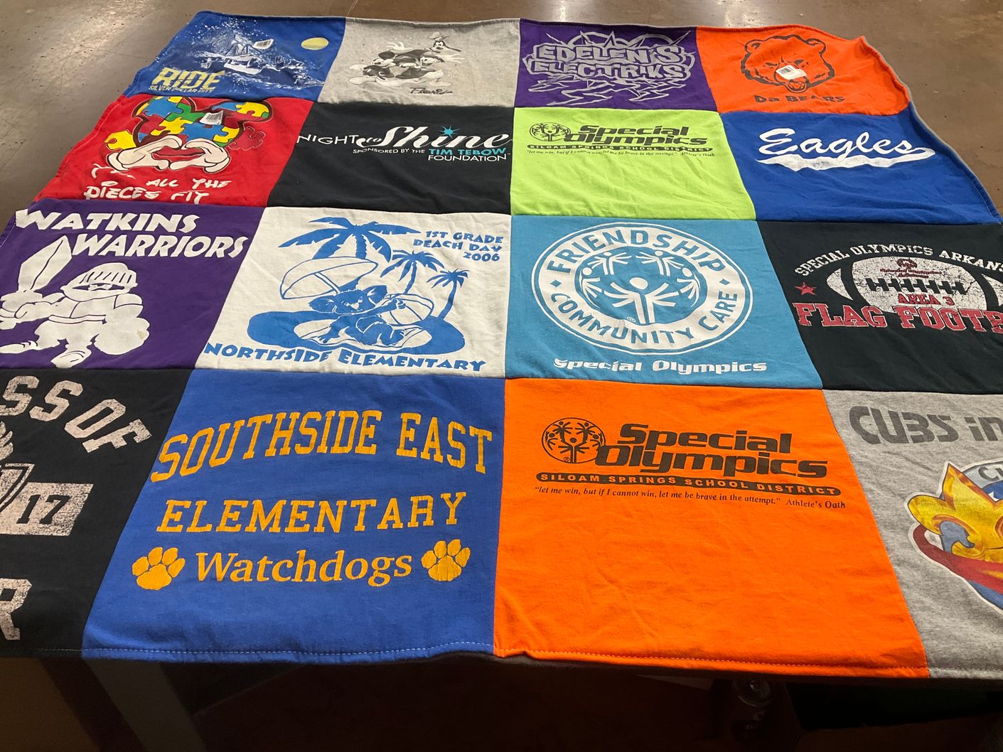 T-shirt quilt from watkins elementary school, northside elementary school by Comella from AR