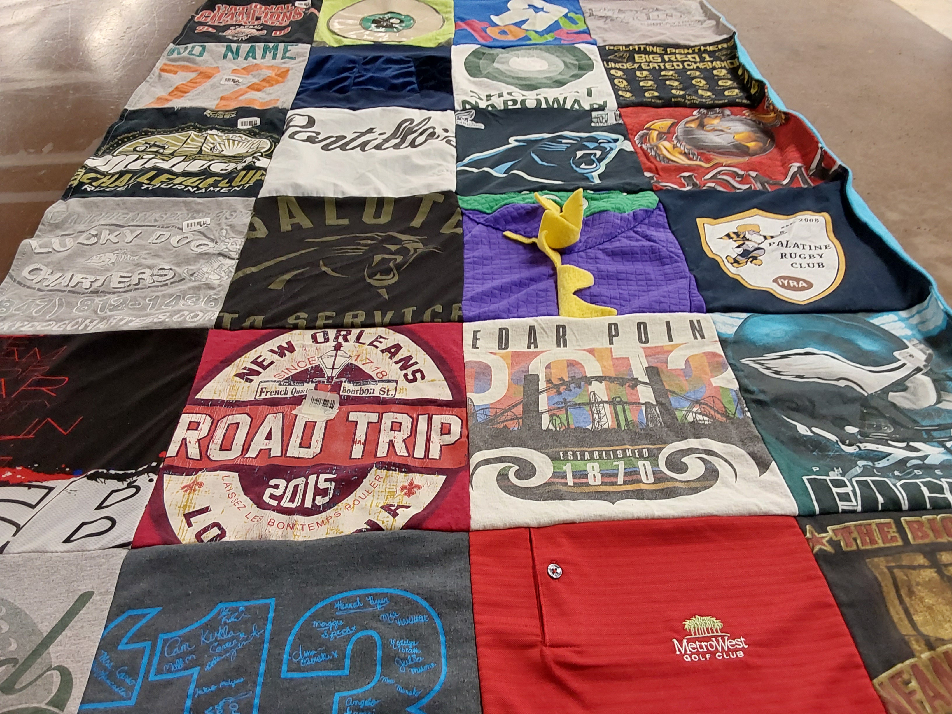 T-shirt quilt featuring palatine panthers by john from IL