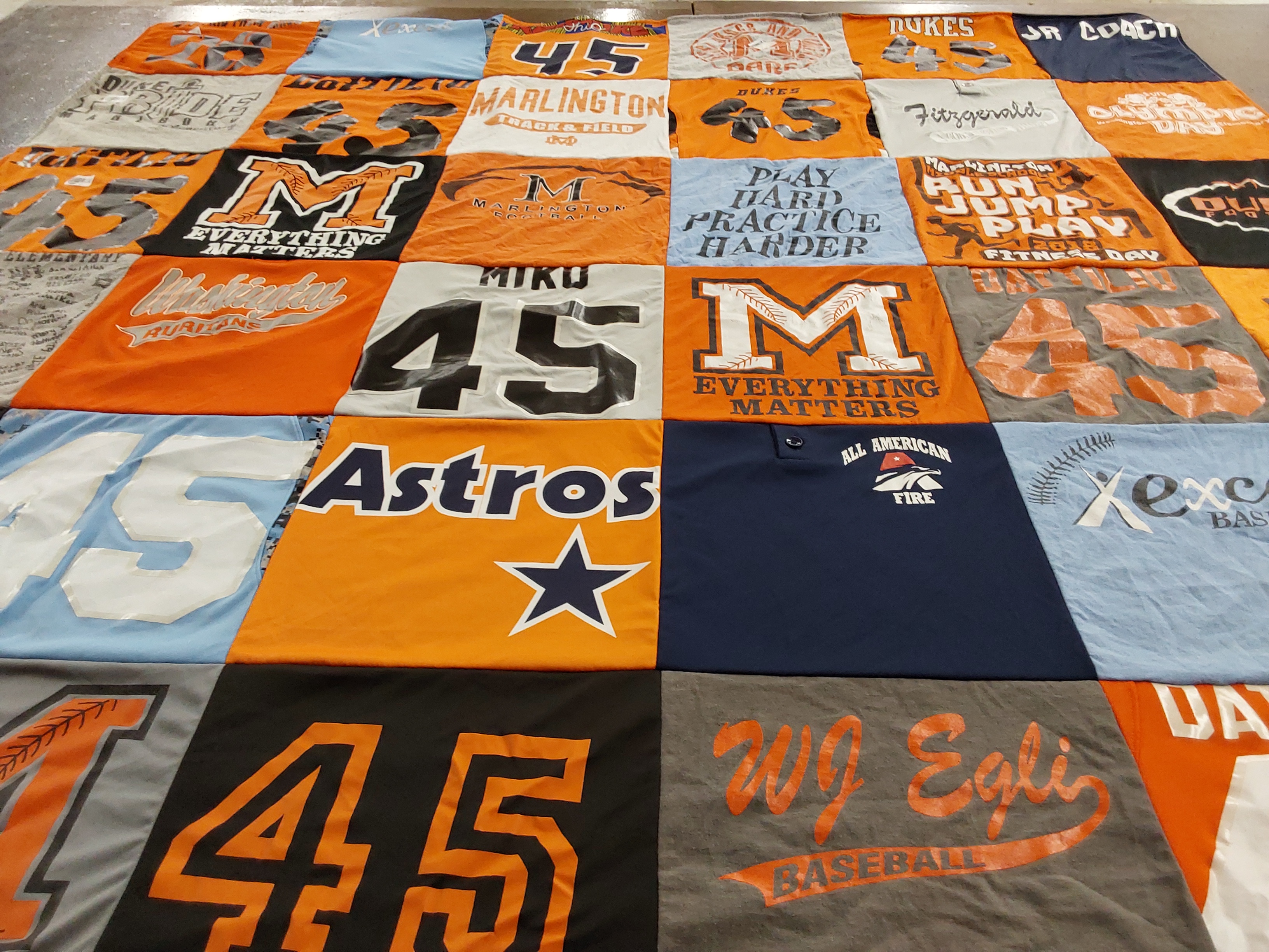 T-shirt quilt featuring astros by Stephanie from OH