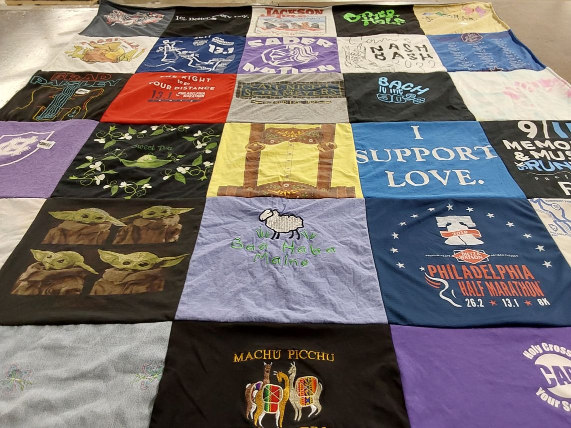 T-shirt quilt from holy cross college by Samantha from MA