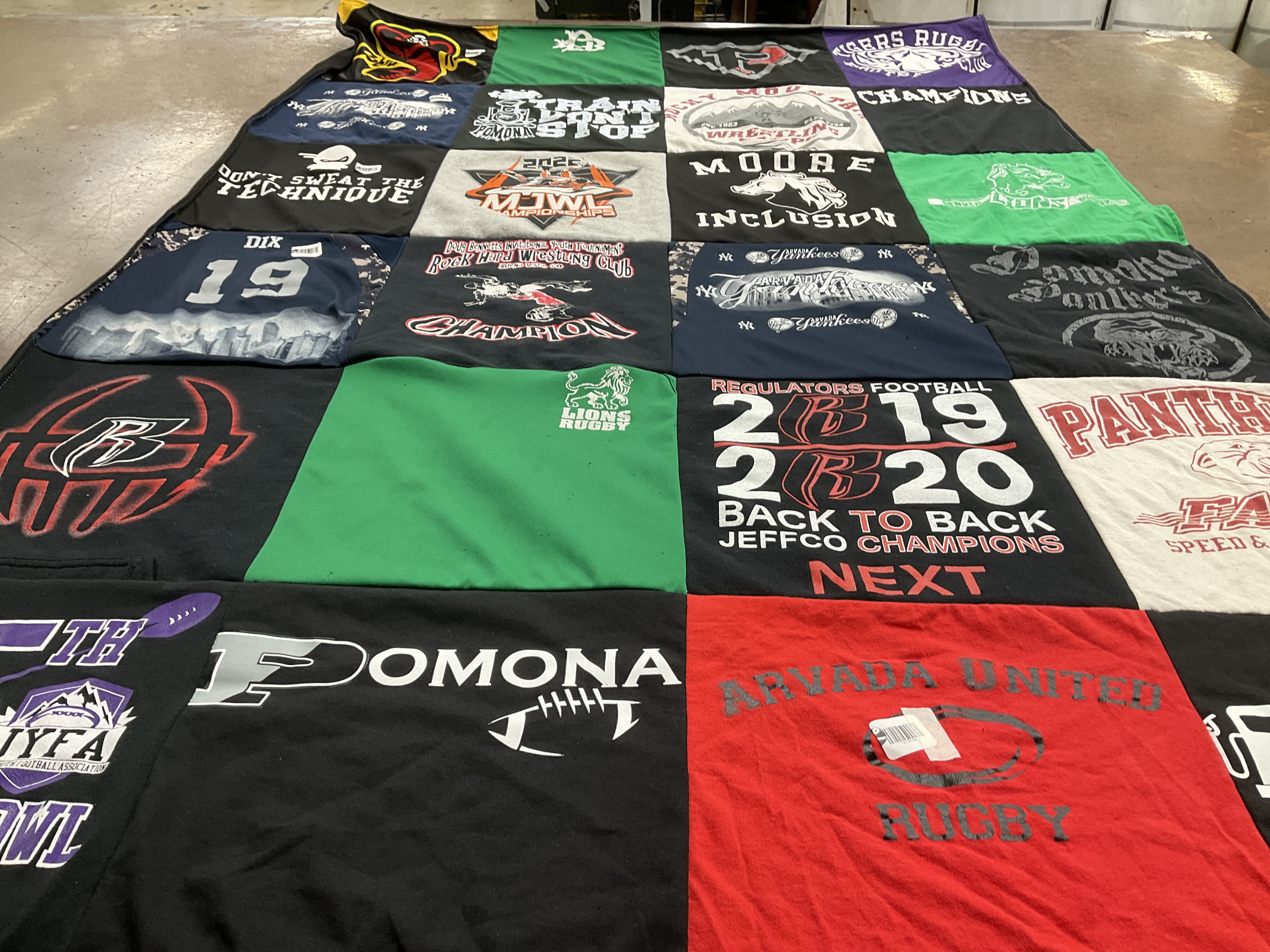T-shirt quilt featuring regulators football by Ann from CO