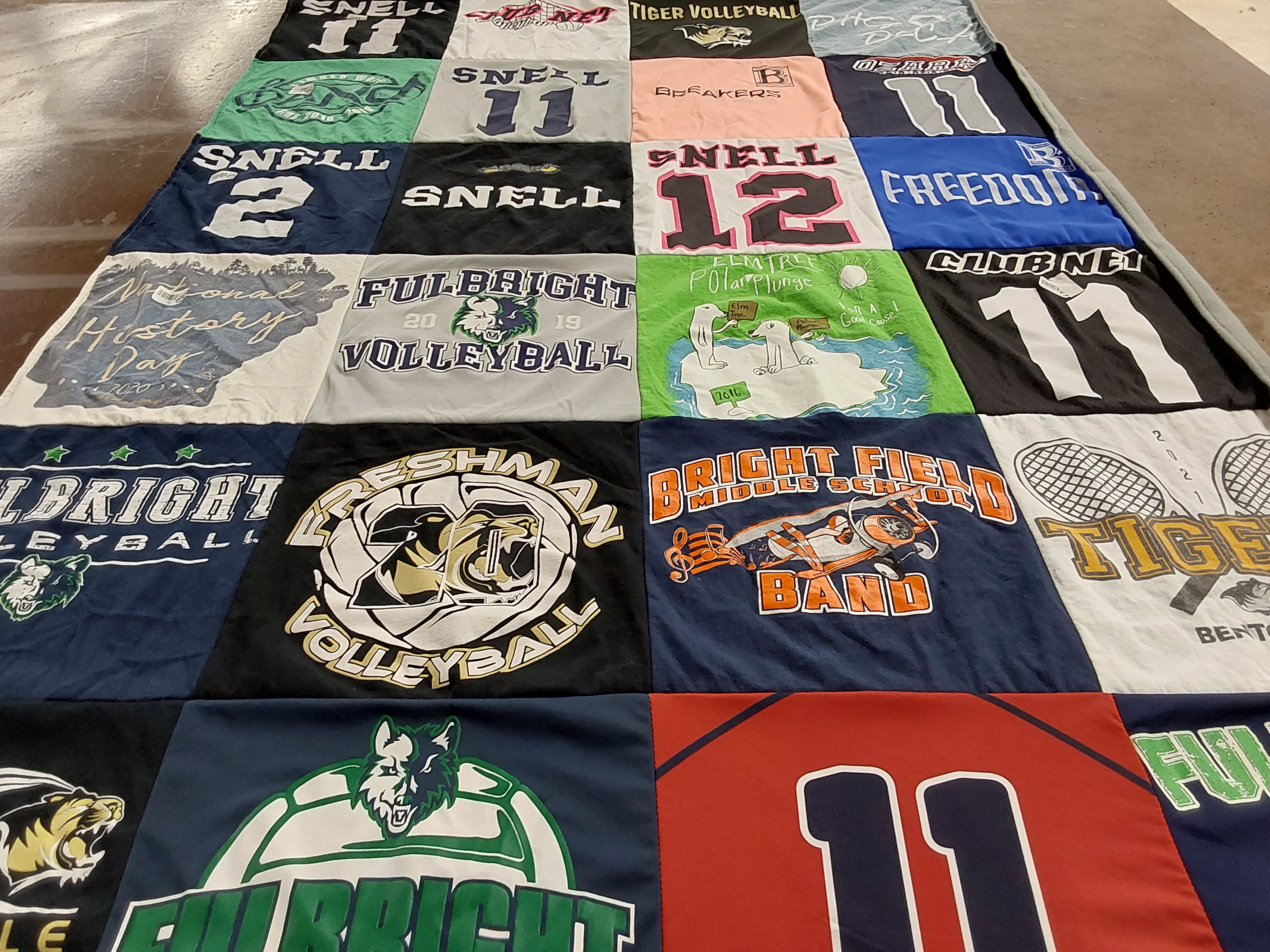 T-shirt quilt featuring volleyball by Carrie from AR