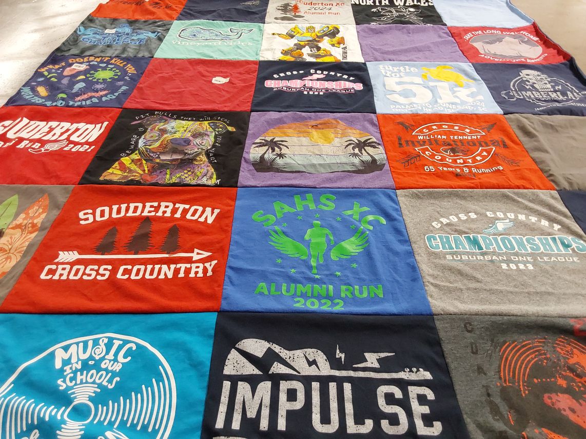 T-shirt quilt featuring souderton area high school cross country by Lisa from PA