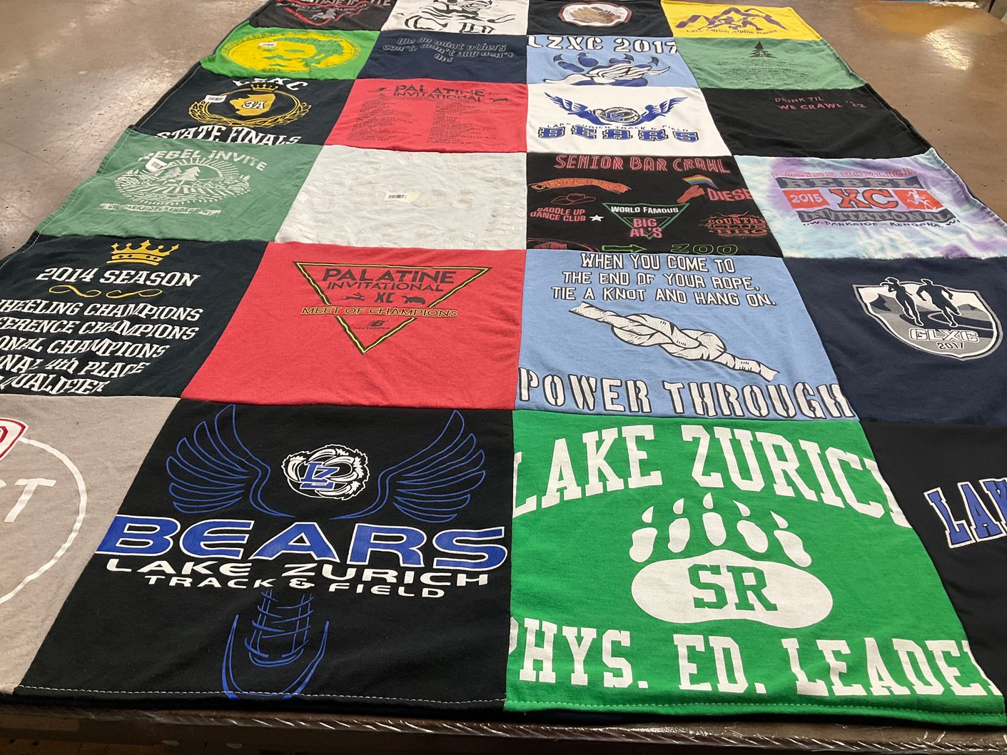 T-shirt quilt featuring lake zurich high school track and field by Cailie from IL