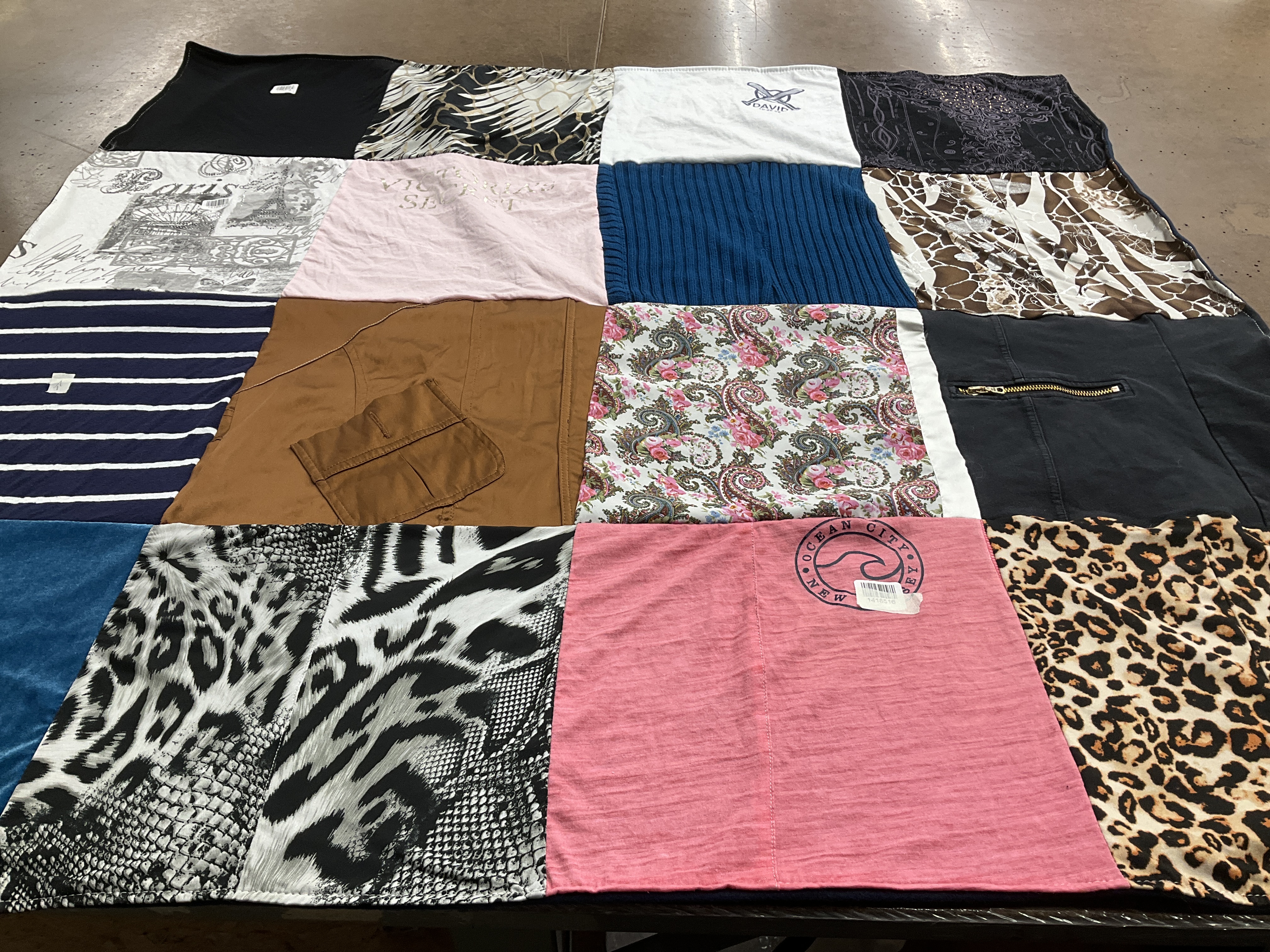T-shirt quilt with fashion, textiles themes by Brenda from NJ