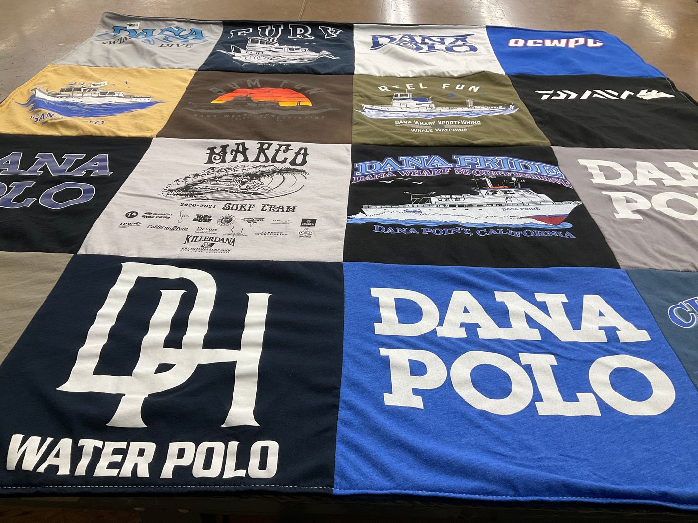 T-shirt quilt featuring water polo, surf team by Corinne from CA