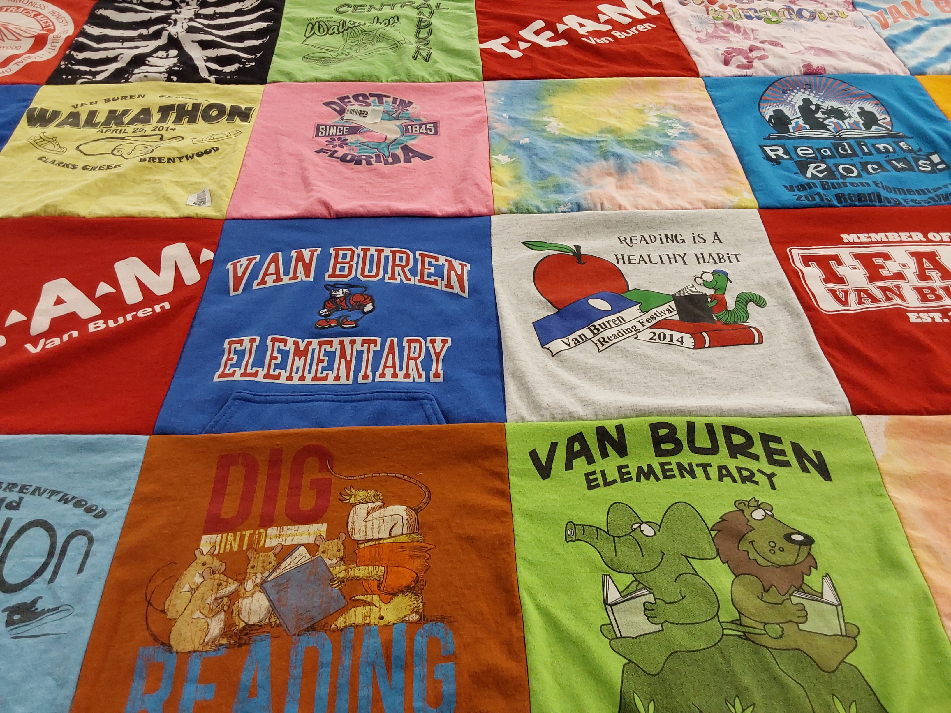 T-shirt quilt featuring team van buren by Cynthia from IN