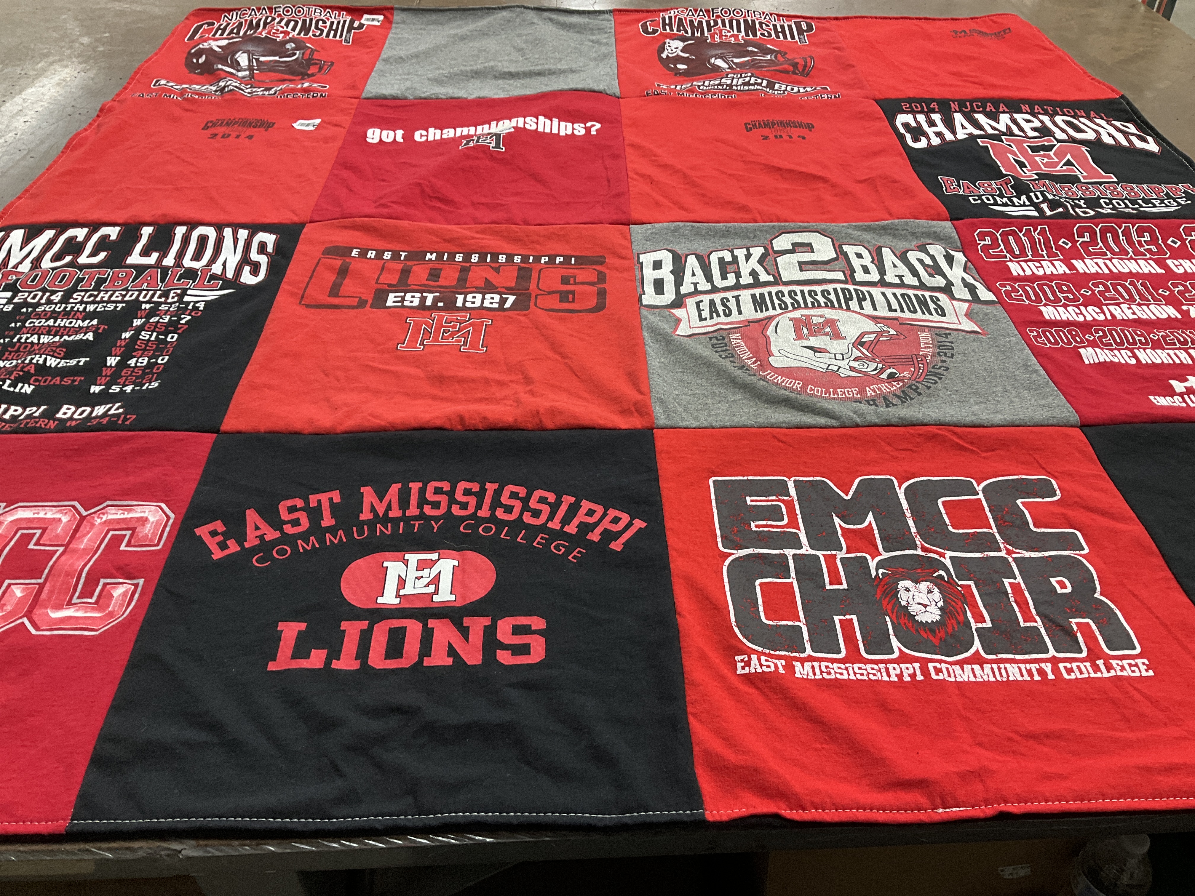 T-shirt quilt featuring mcc lions football, east mississippi lions by Teresa from MS