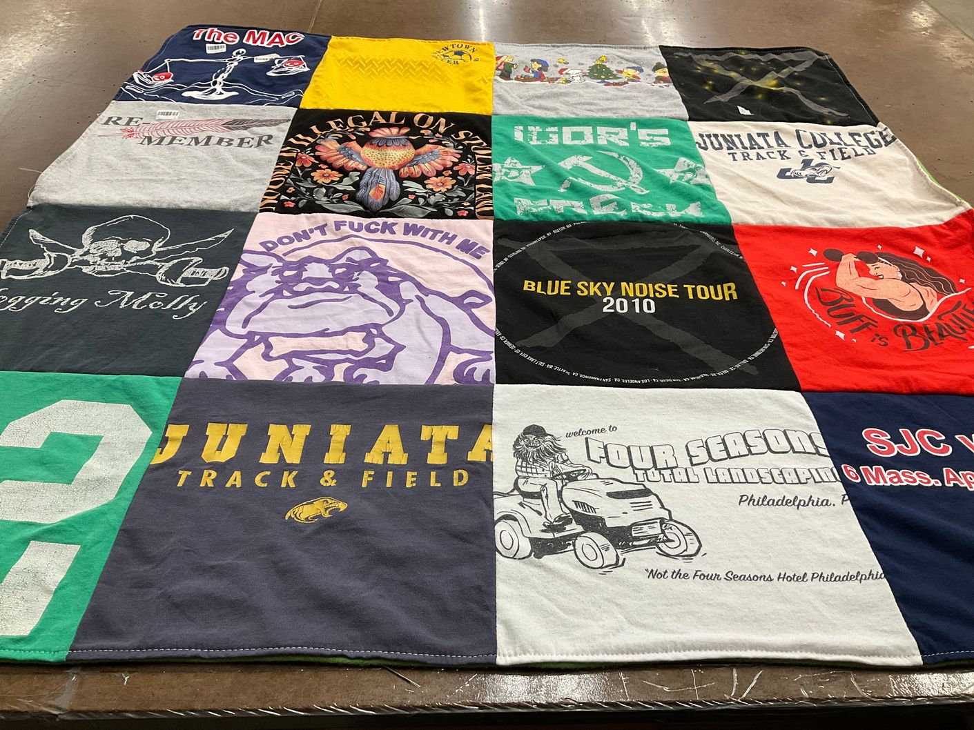 T-shirt quilt featuring juniata track and field by Melissa from MA