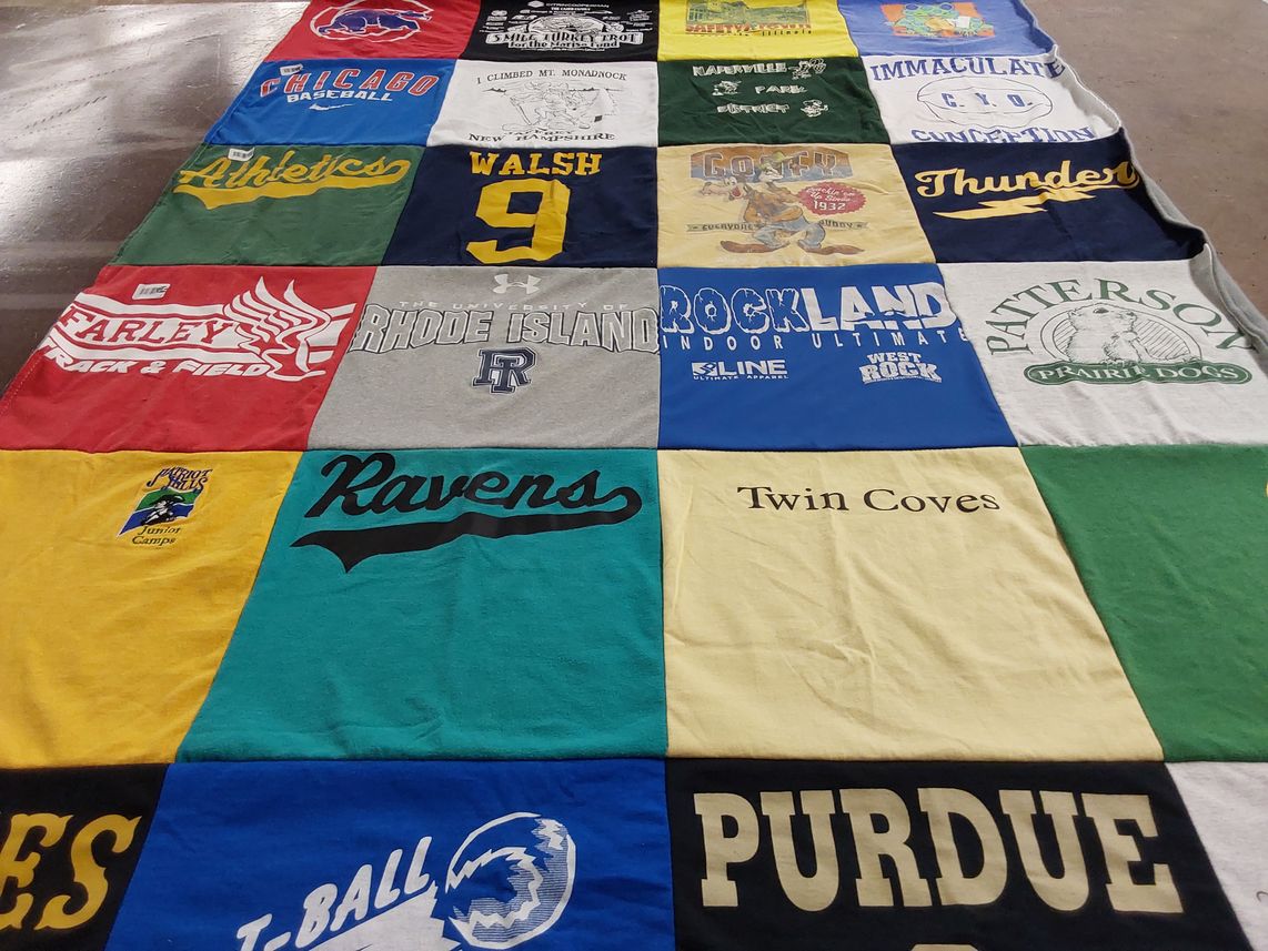 T-shirt quilt featuring chicago cubs, baltimore ravens by kathleen from NY