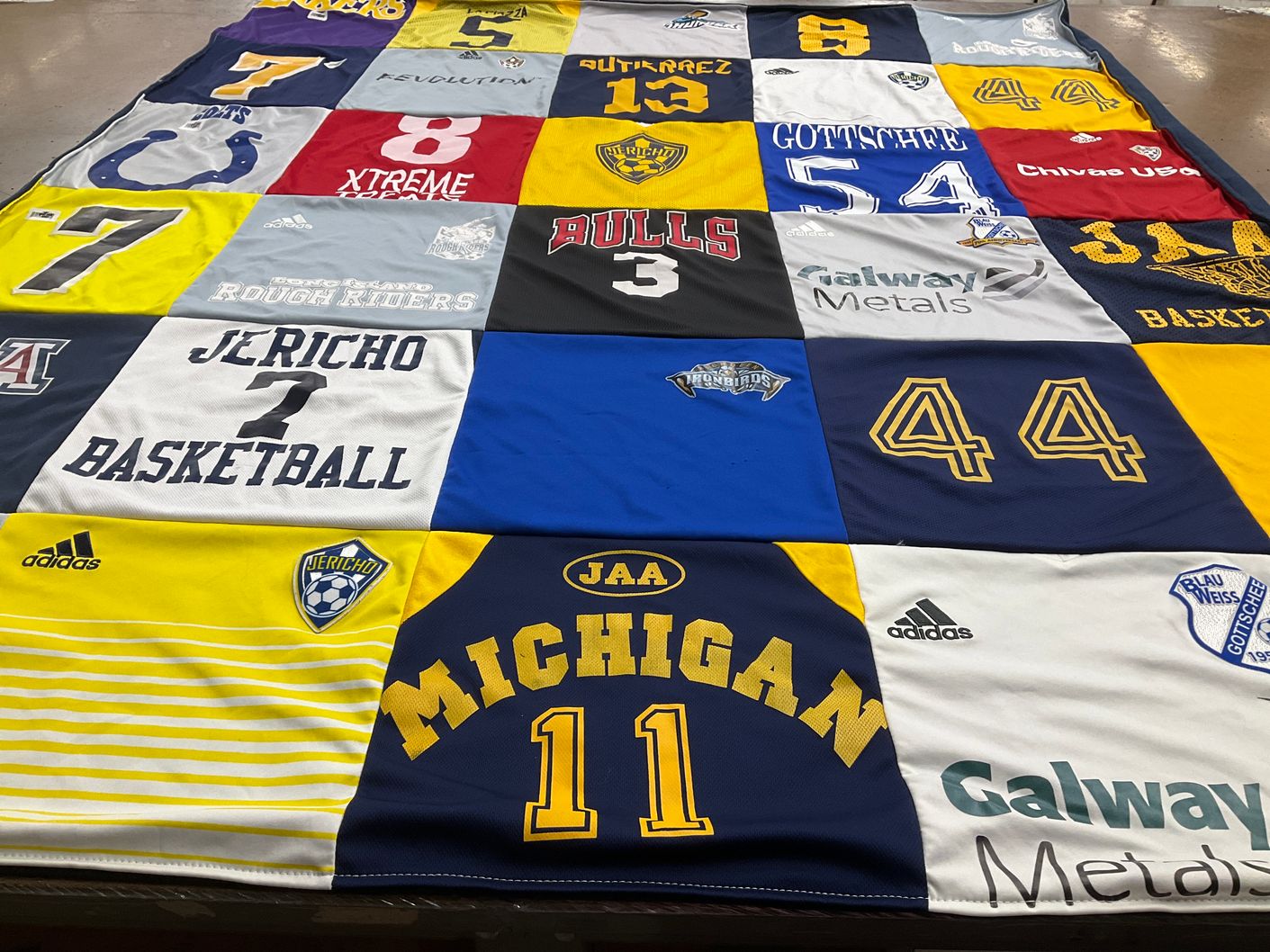 T-shirt quilt featuring jericho basketball, bulls by Johnny from NY