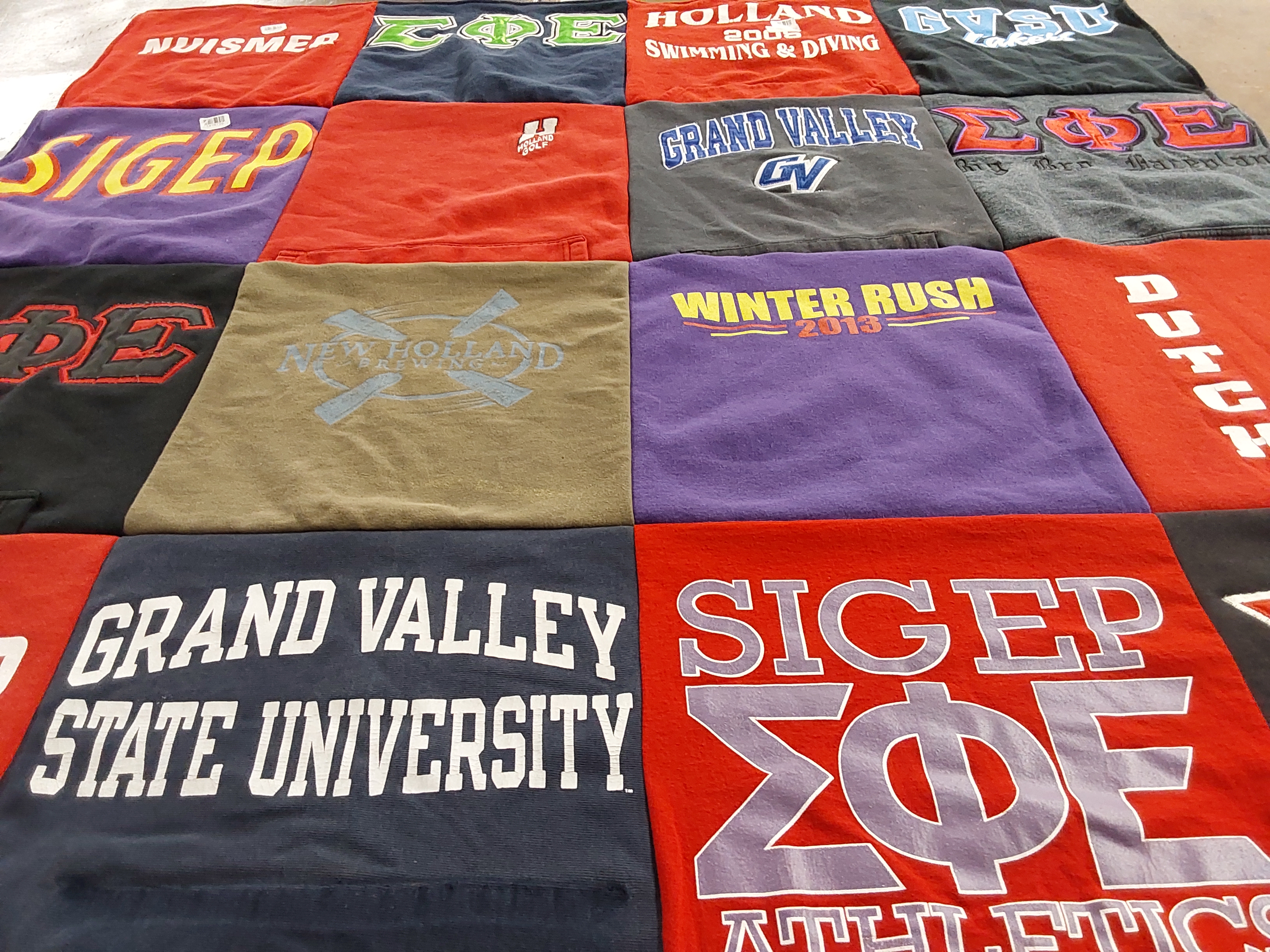T-shirt quilt from grand valley state university by Shelley from MI