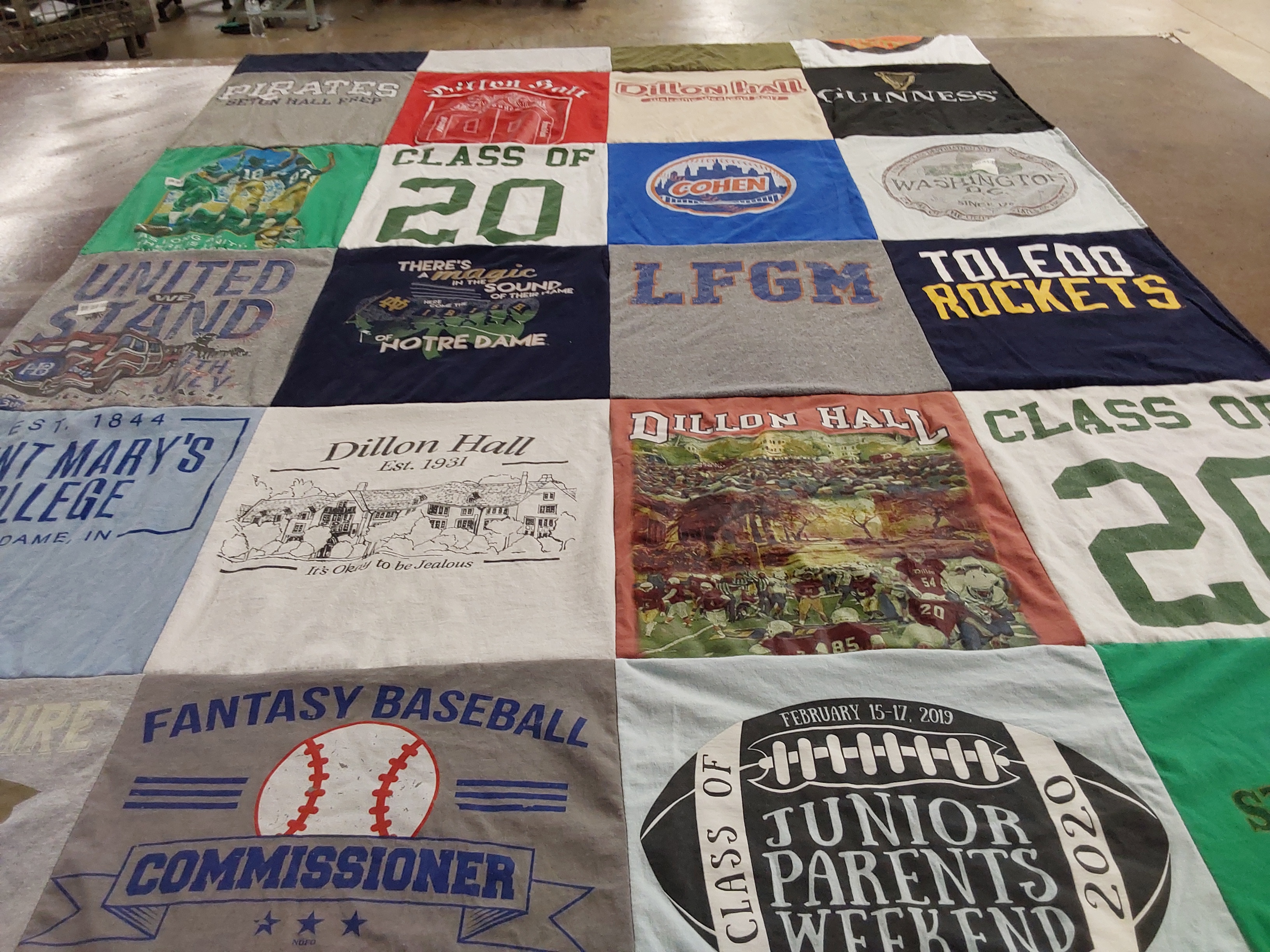 T-shirt quilt featuring toledo rockets by Lisa from CO
